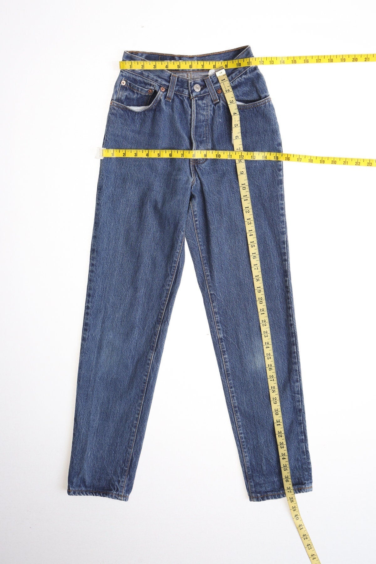 Vintage 501 levi's jeans blue made in usa high waist size waist 22 women