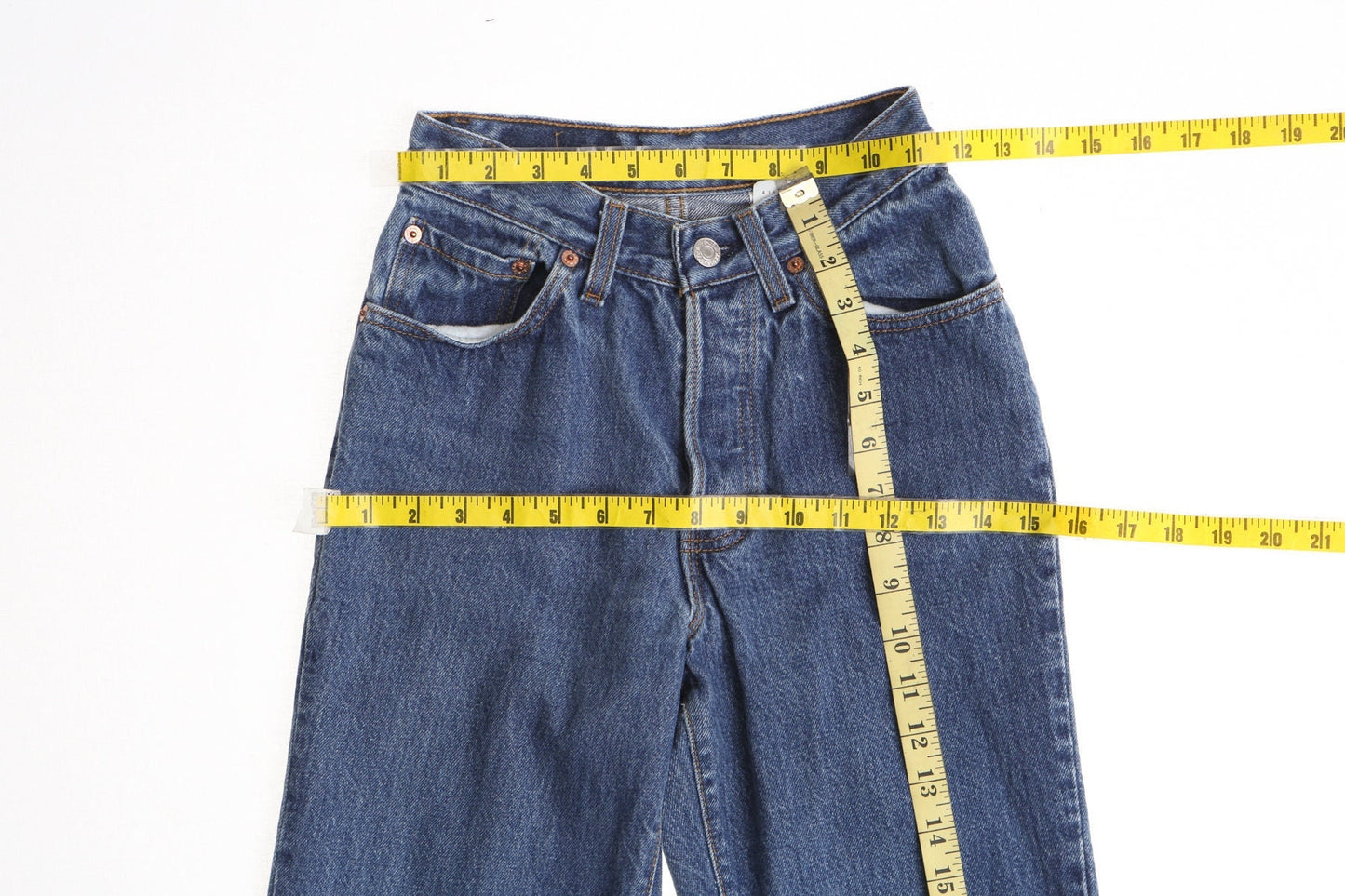Vintage 501 levi's jeans blue made in usa high waist size waist 22 women