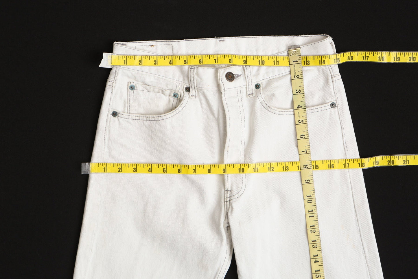 Vintage 501 levi's jeans high waist white 90's made in usa western women waist 30 xx