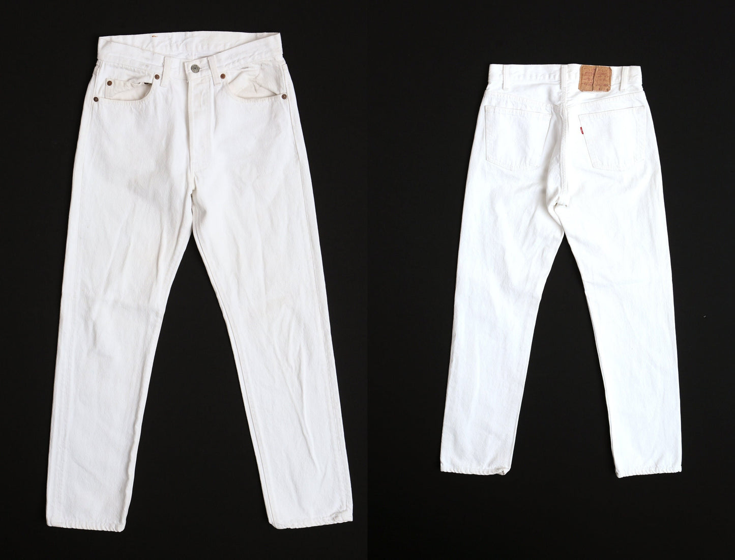 Vintage 501 levi's jeans white 90's high waist denim made in usa women high water