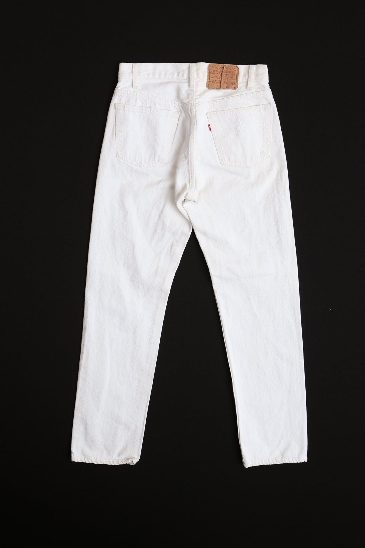 Vintage 501 levi's jeans white 90's high waist denim made in usa women high water