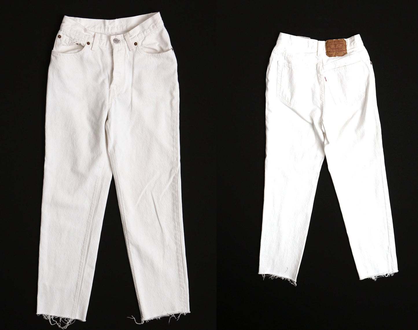Vintage white denim pants high waist levi's made in usa jeans women 501 high water' cut off