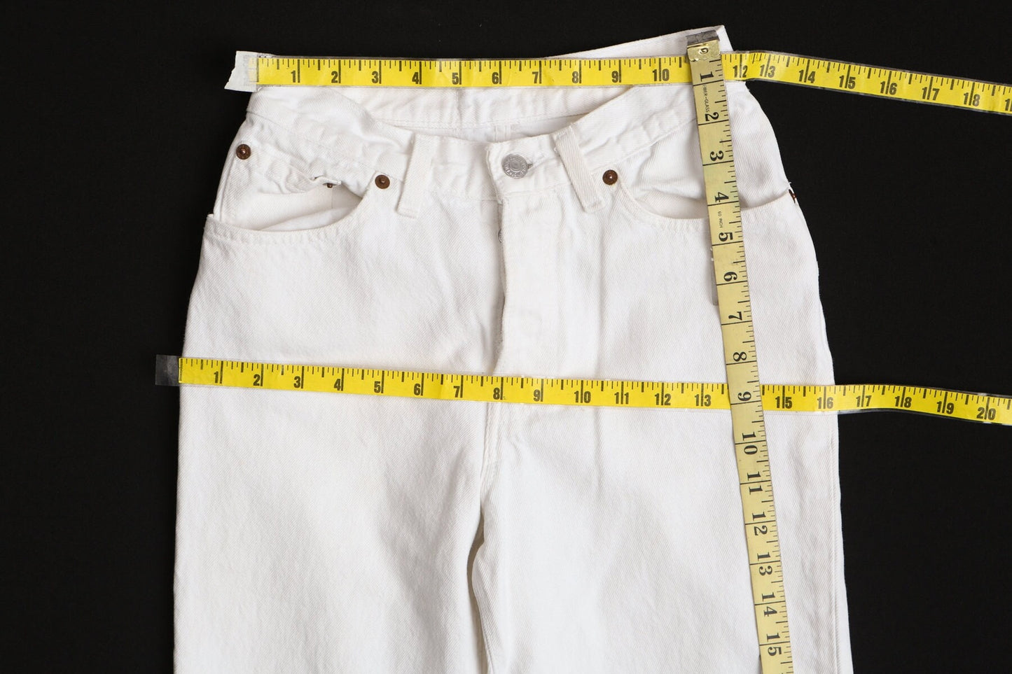 Vintage white denim pants high waist levi's made in usa jeans women 501 high water' cut off