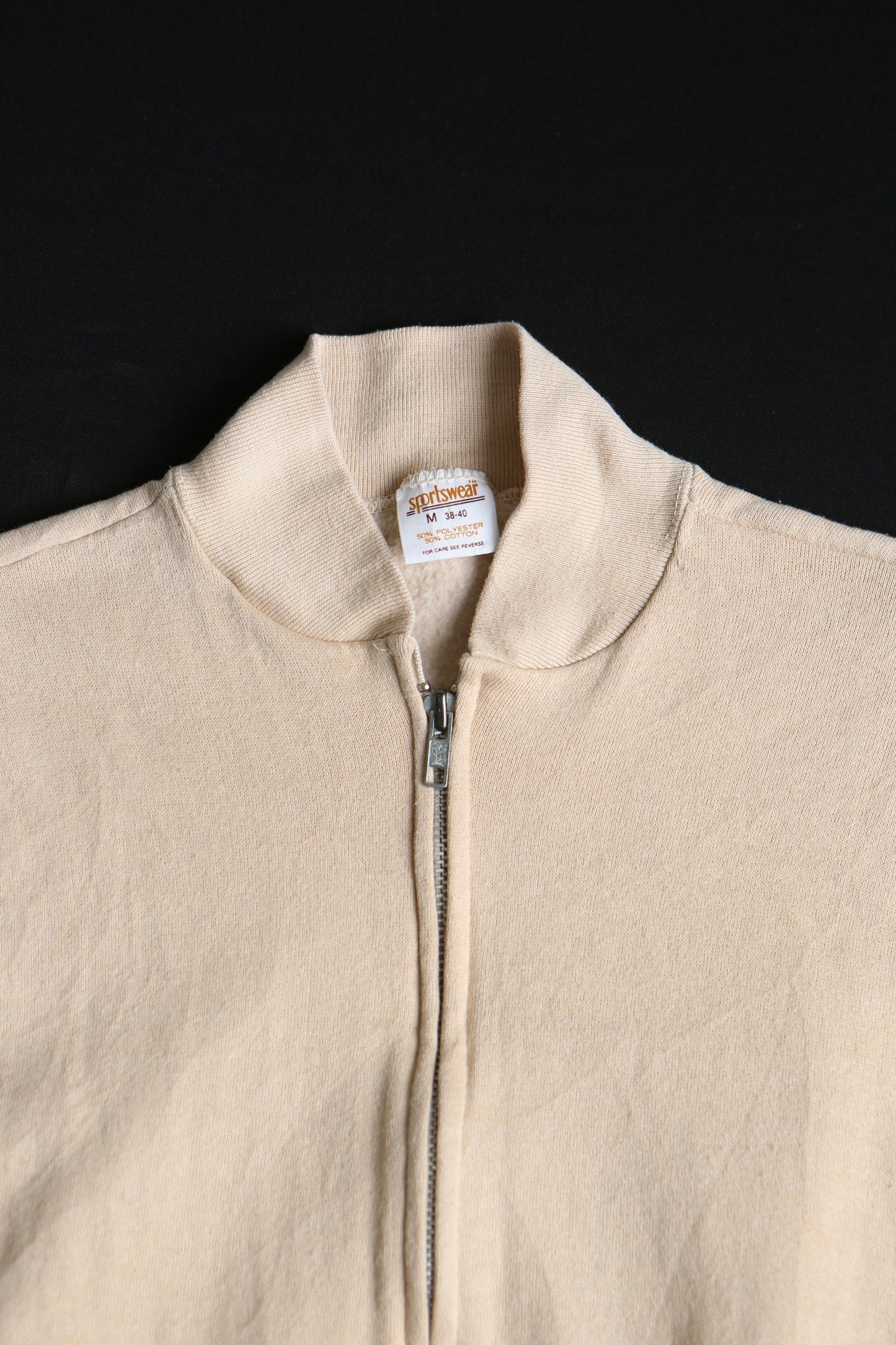 Vintage sweatshirt zipper beige sleeveless no drugs death