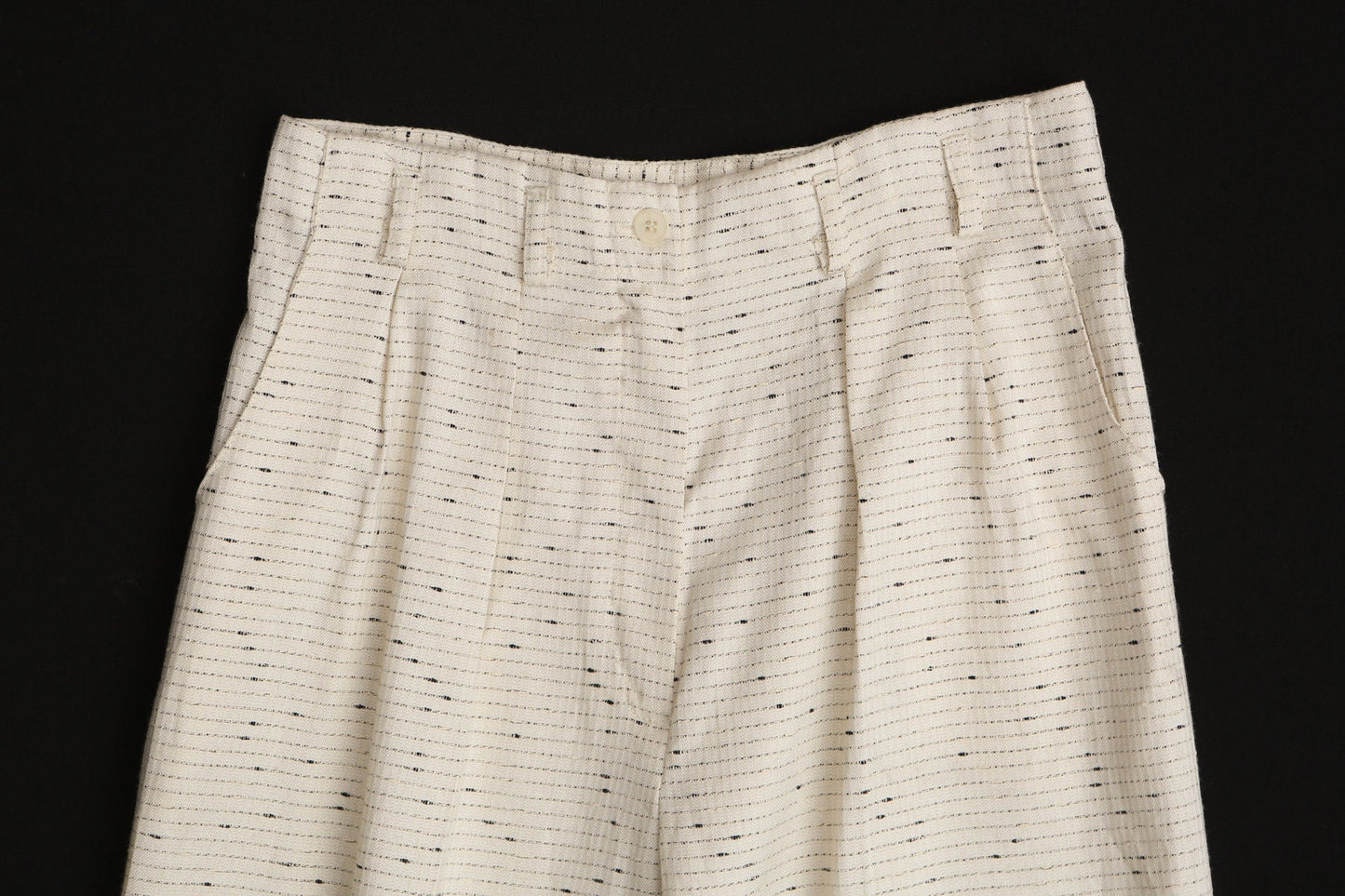 Vintage wome casual pants y2k 90's trousers white black high waist size 12 made in usa