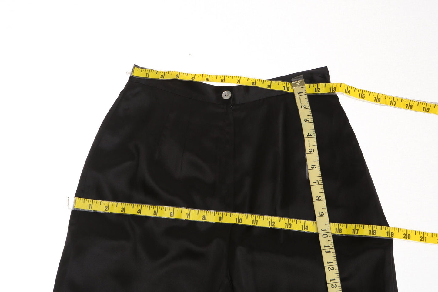 Vintage women black casual pants mergl feran couture 90's y2k silk trousers high waist