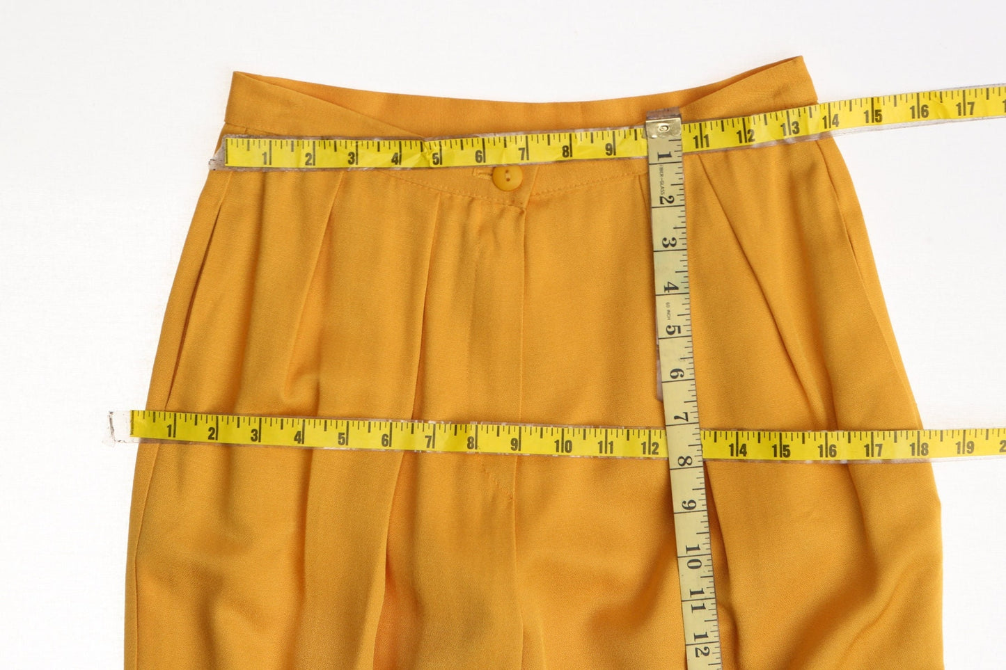 Vintage women casual 90's y2k yellow pants pleated