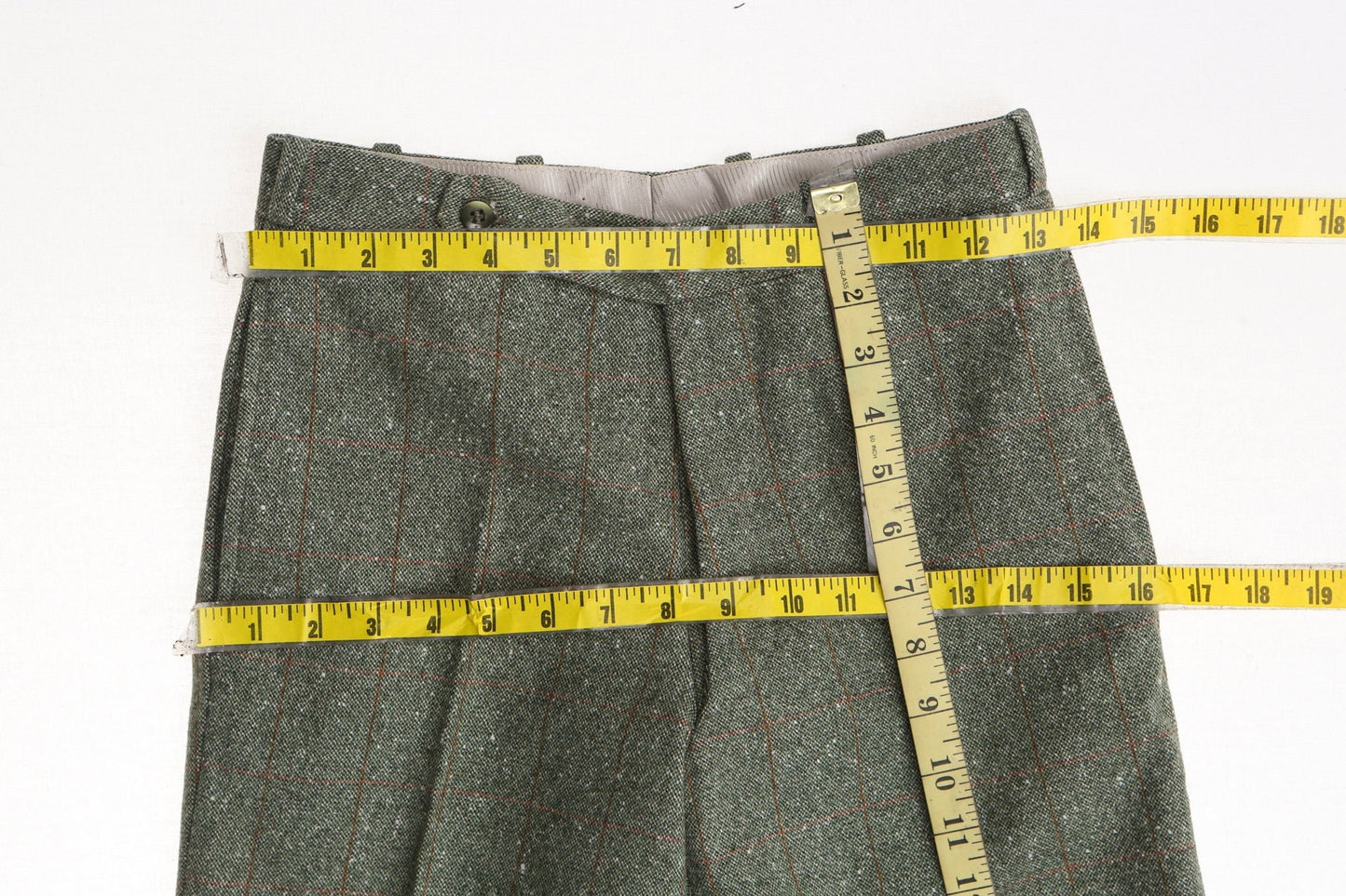 Vintage men pants casual trousers gangster striped green no pockets 40's