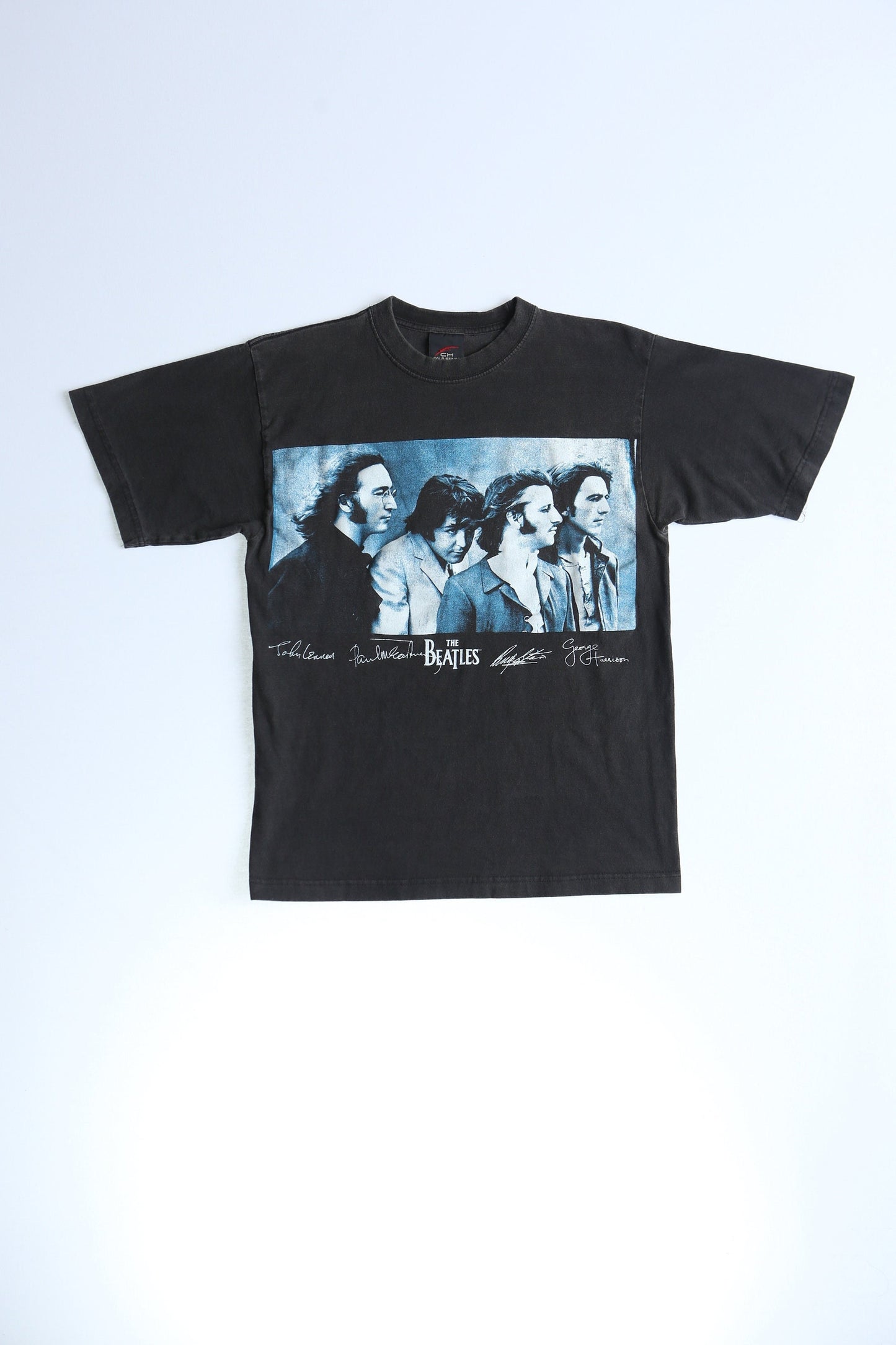 The beatles vintage graphic t-shirt autographs black rock band