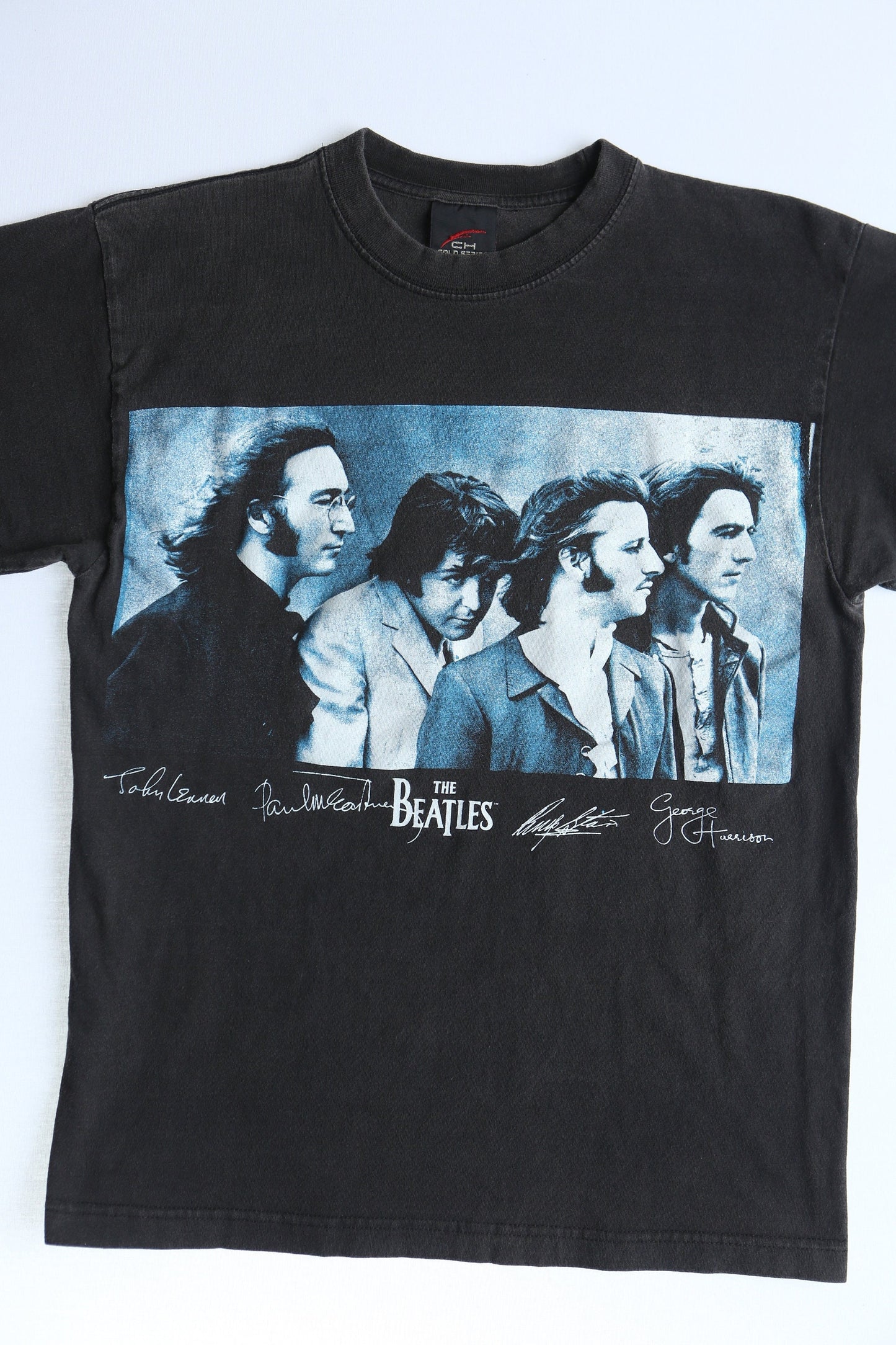 The beatles vintage graphic t-shirt autographs black rock band