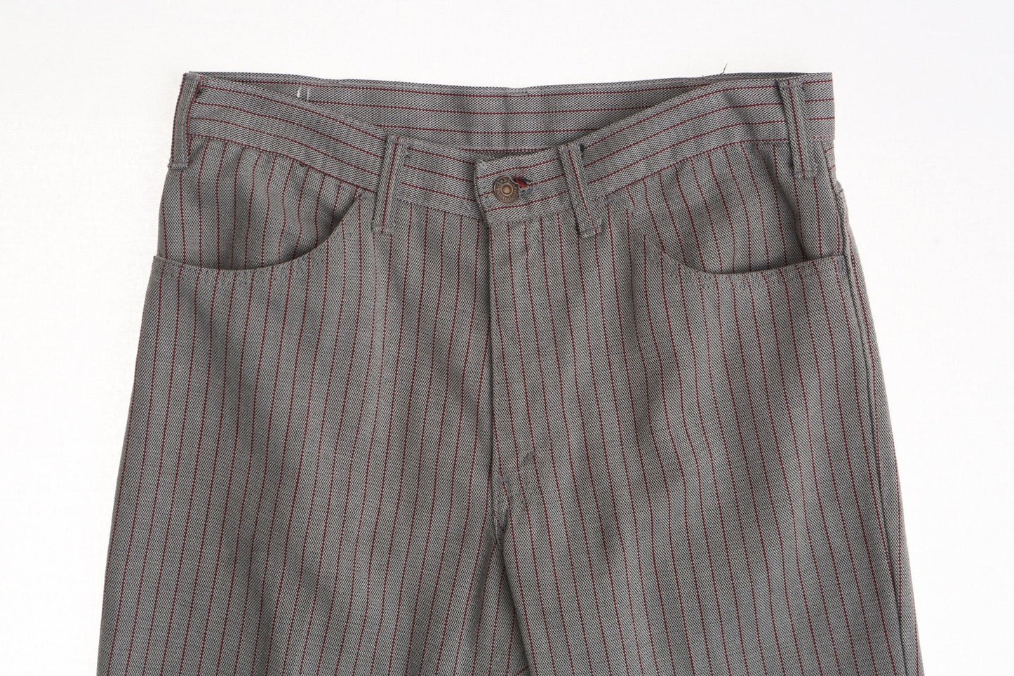 Vintage striped levi's pants men hippie bell bottom gray boho rare polyester