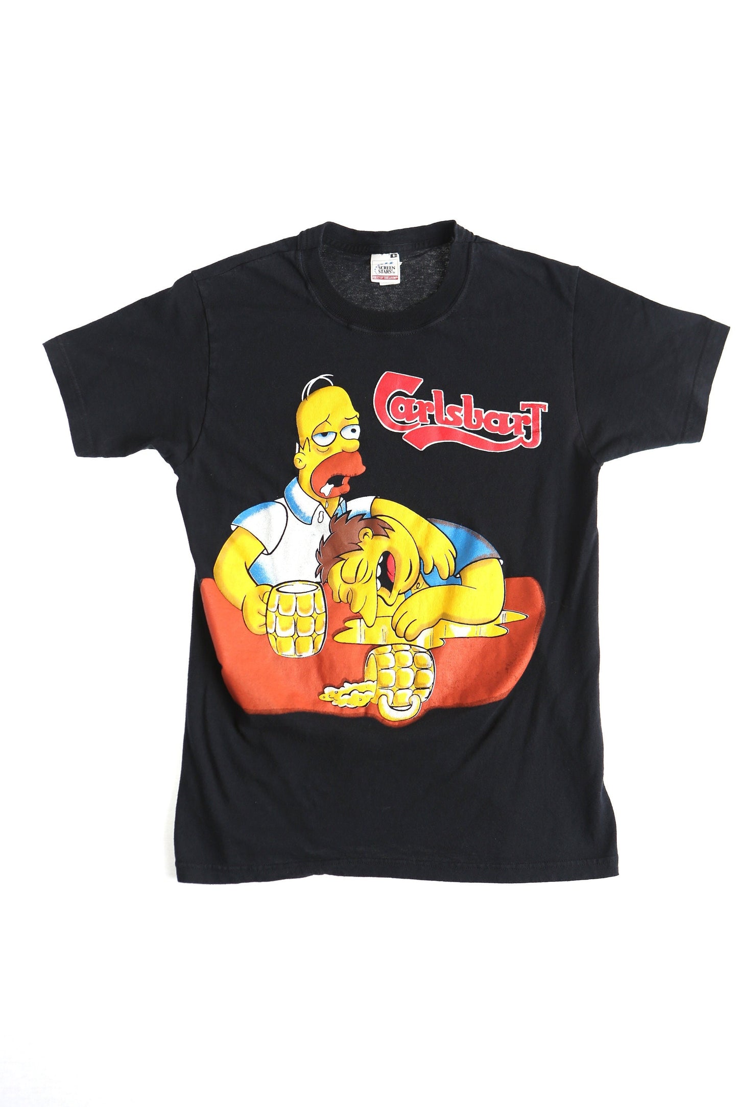Carlsbart the simpsons vintage t-shirt homer beer moe's bar black cartoon show