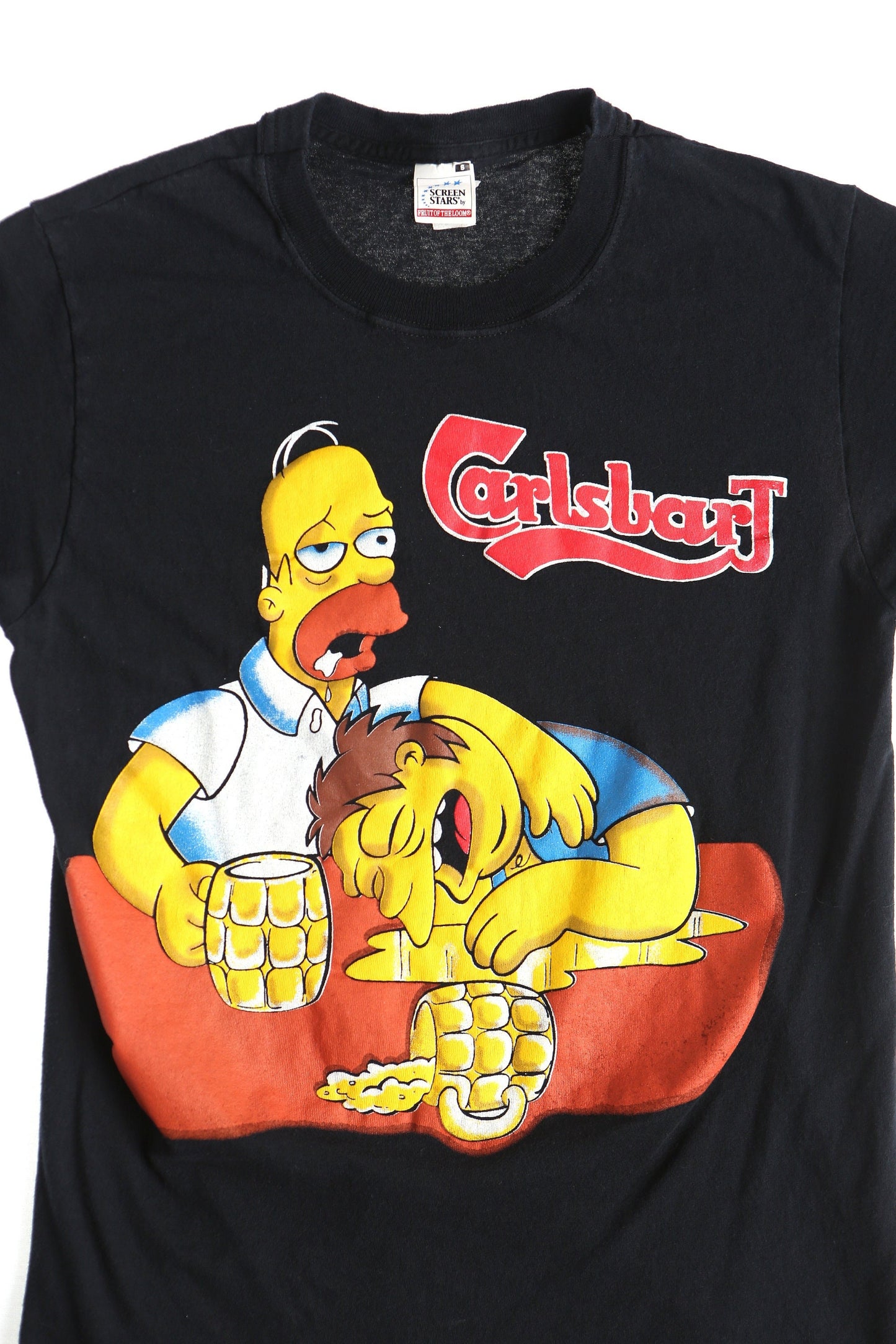 Carlsbart the simpsons vintage t-shirt homer beer moe's bar black cartoon show
