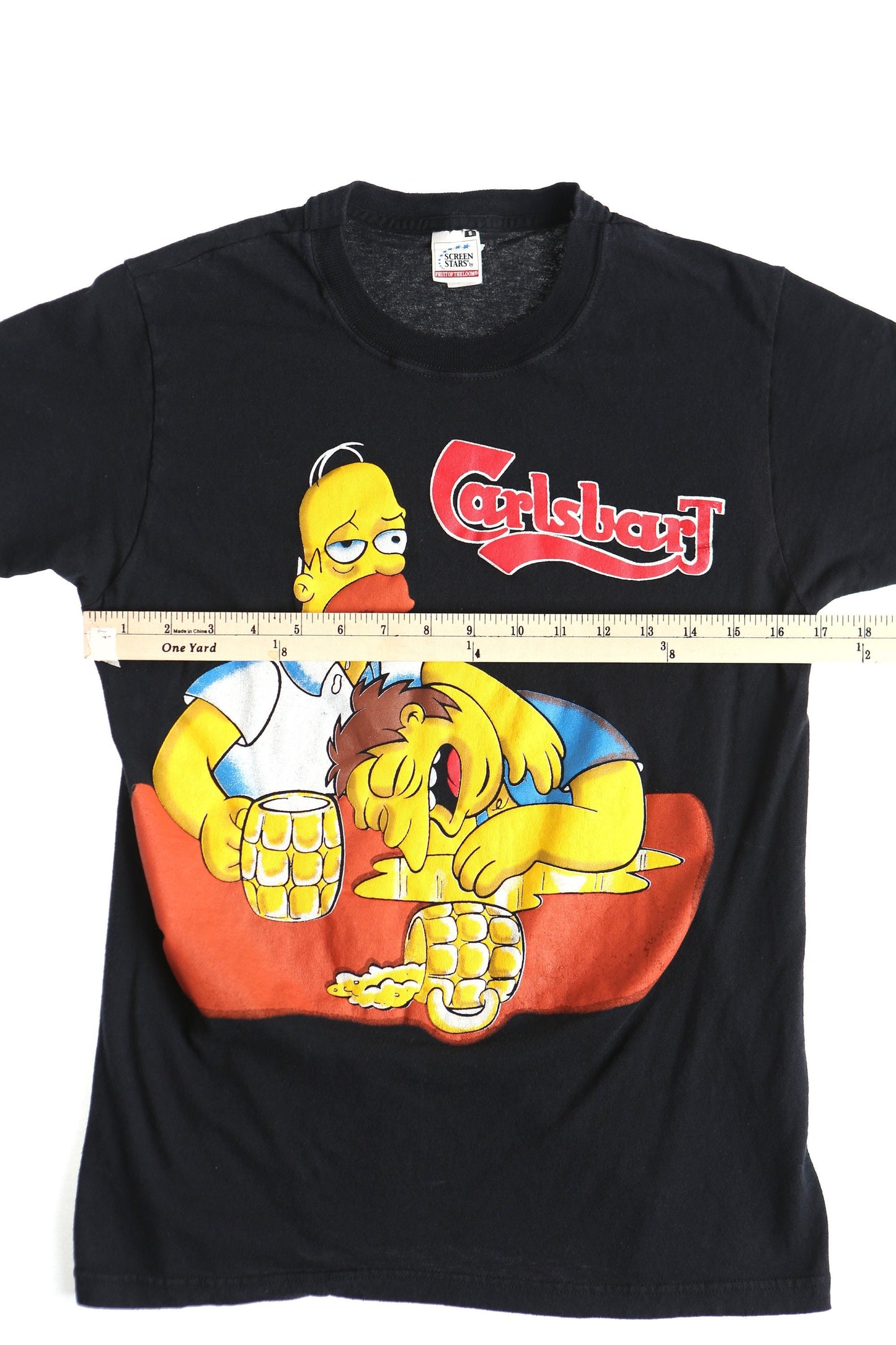 Carlsbart the simpsons vintage t-shirt homer beer moe's bar black cartoon show