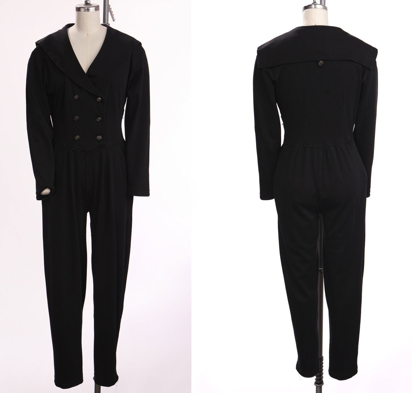 Vintage jumpsuit casual black women 90's y2k size medium ivy