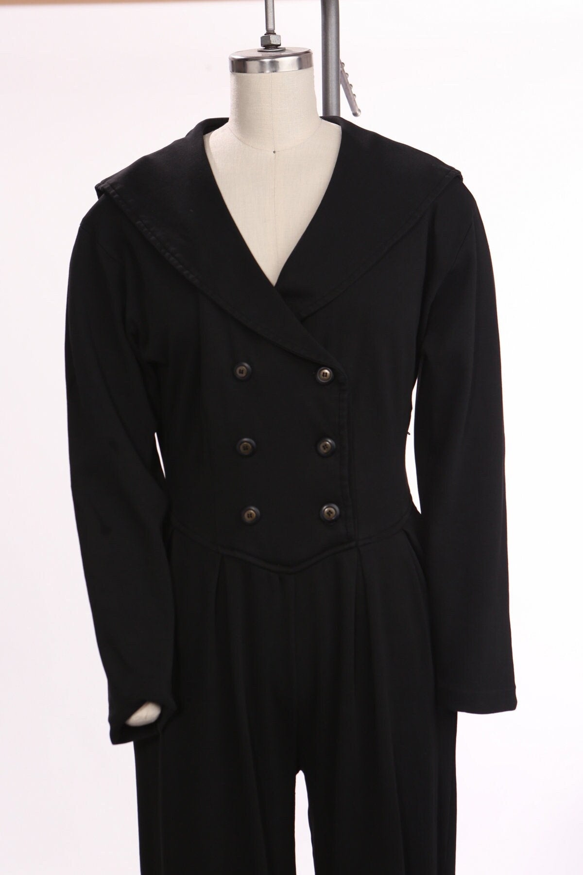 Vintage jumpsuit casual black women 90's y2k size medium ivy