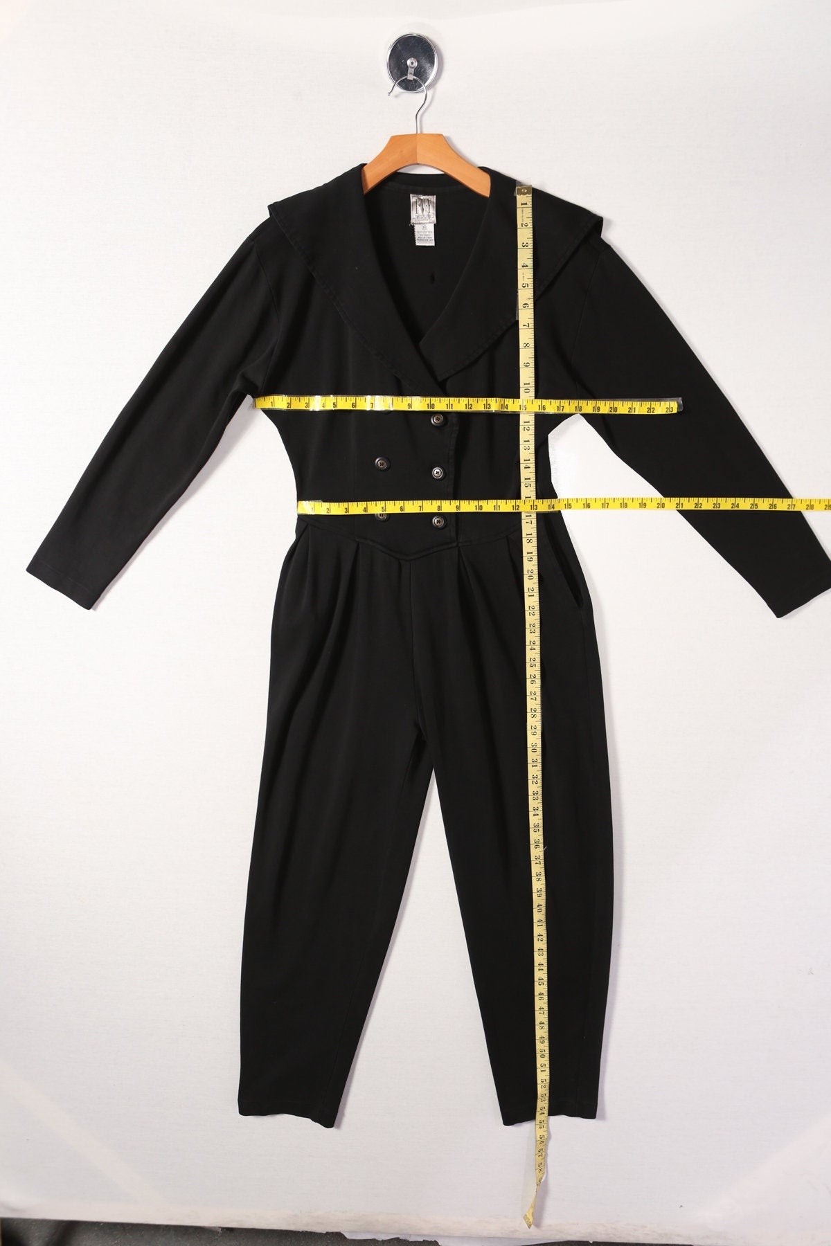 Vintage jumpsuit casual black women 90's y2k size medium ivy