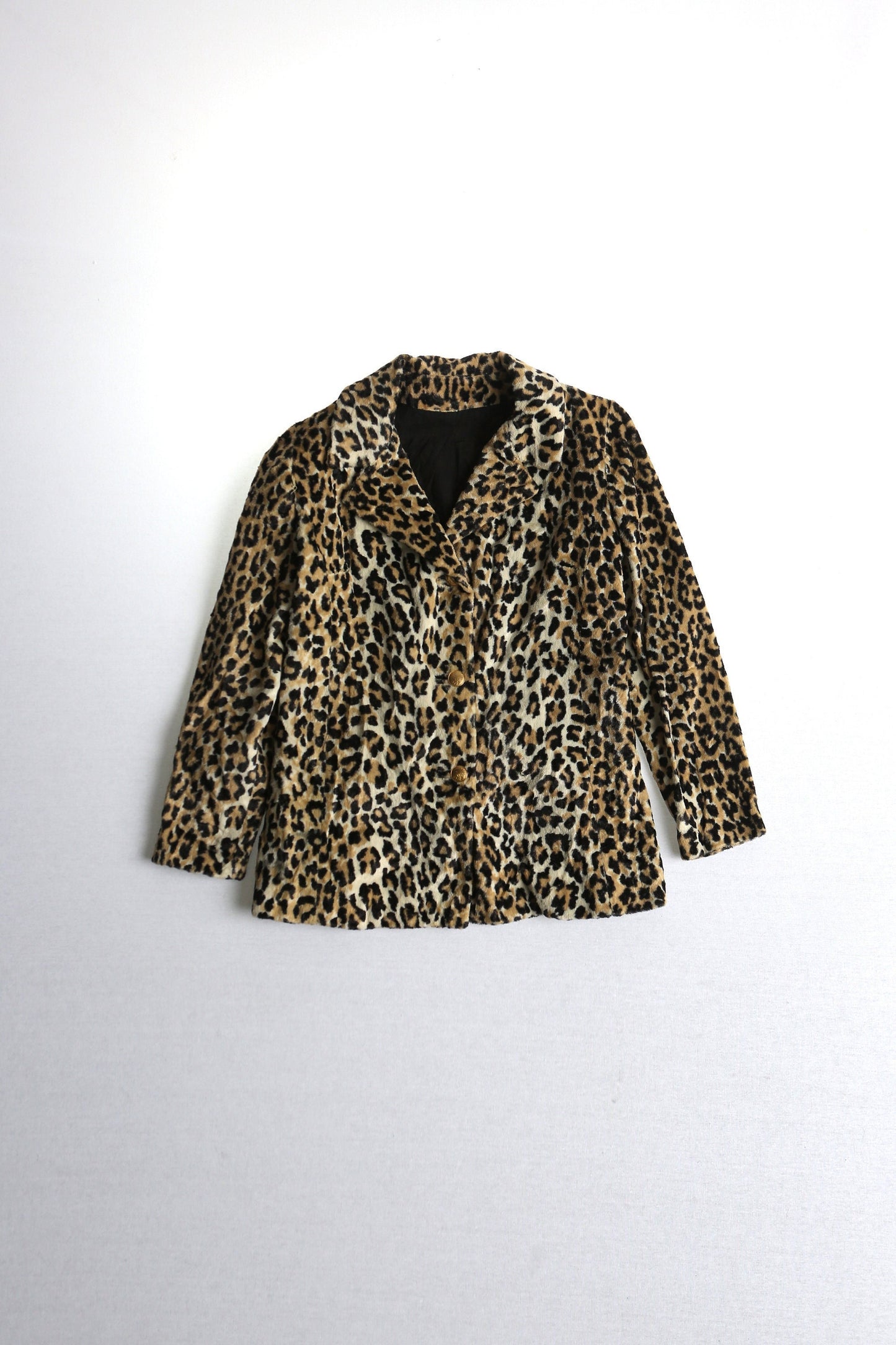 Vintage 40's 50's women leopard print jacket coat cheetah pin up casual rockabilly