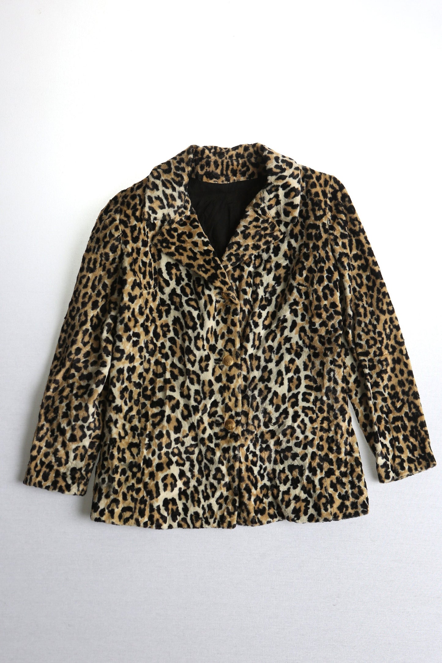 Vintage 40's 50's women leopard print jacket coat cheetah pin up casual rockabilly