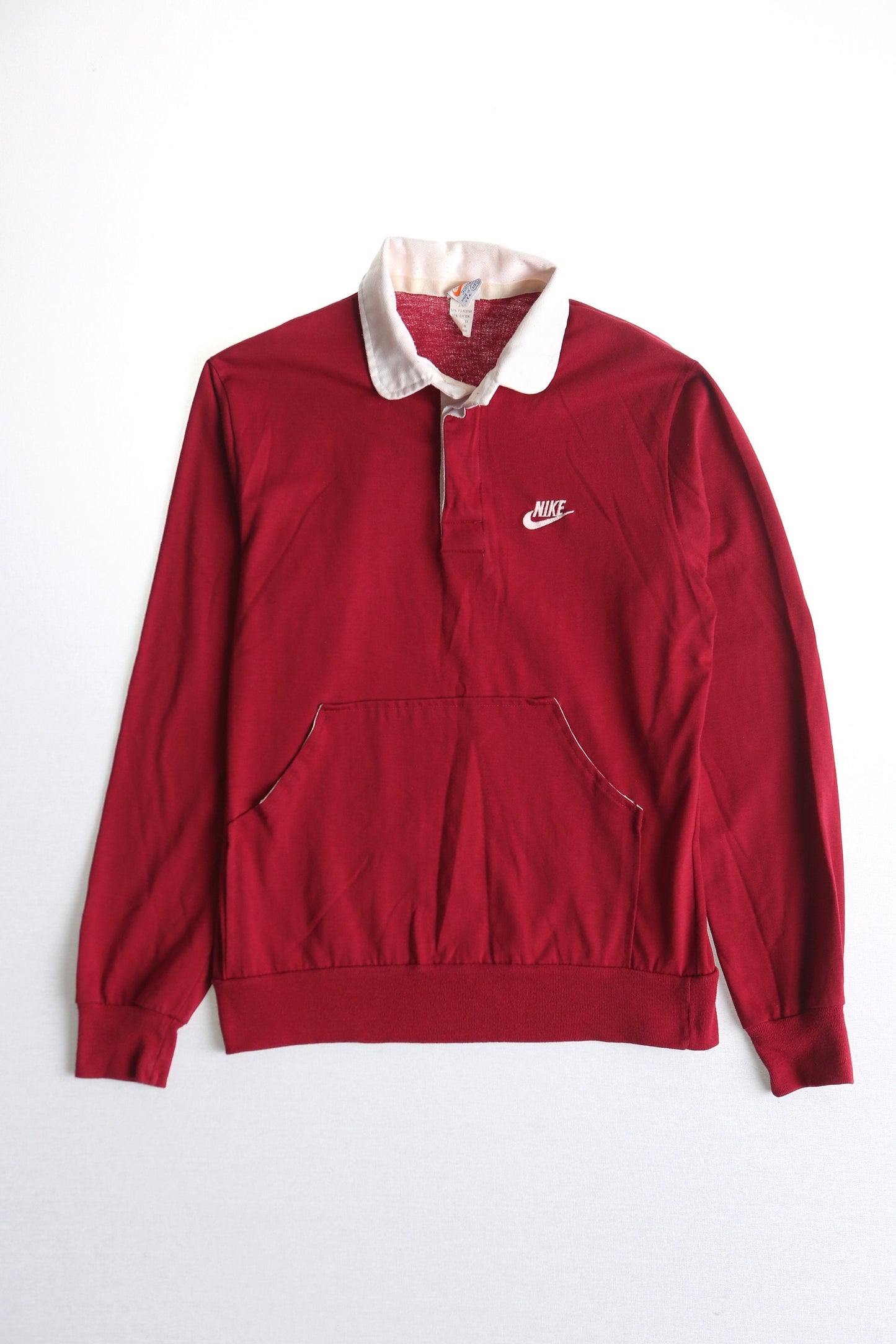 Long sleeve vintage nike shirt sweatshirt orange fly made in usa front pocket