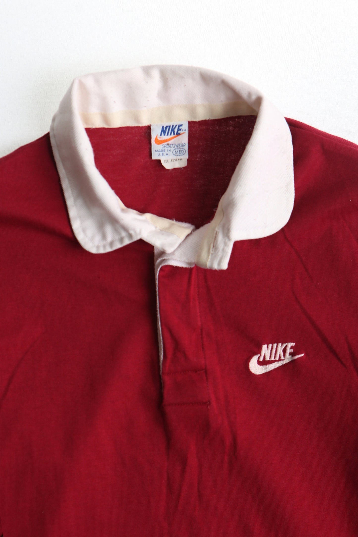 Long sleeve vintage nike shirt sweatshirt orange fly made in usa front pocket