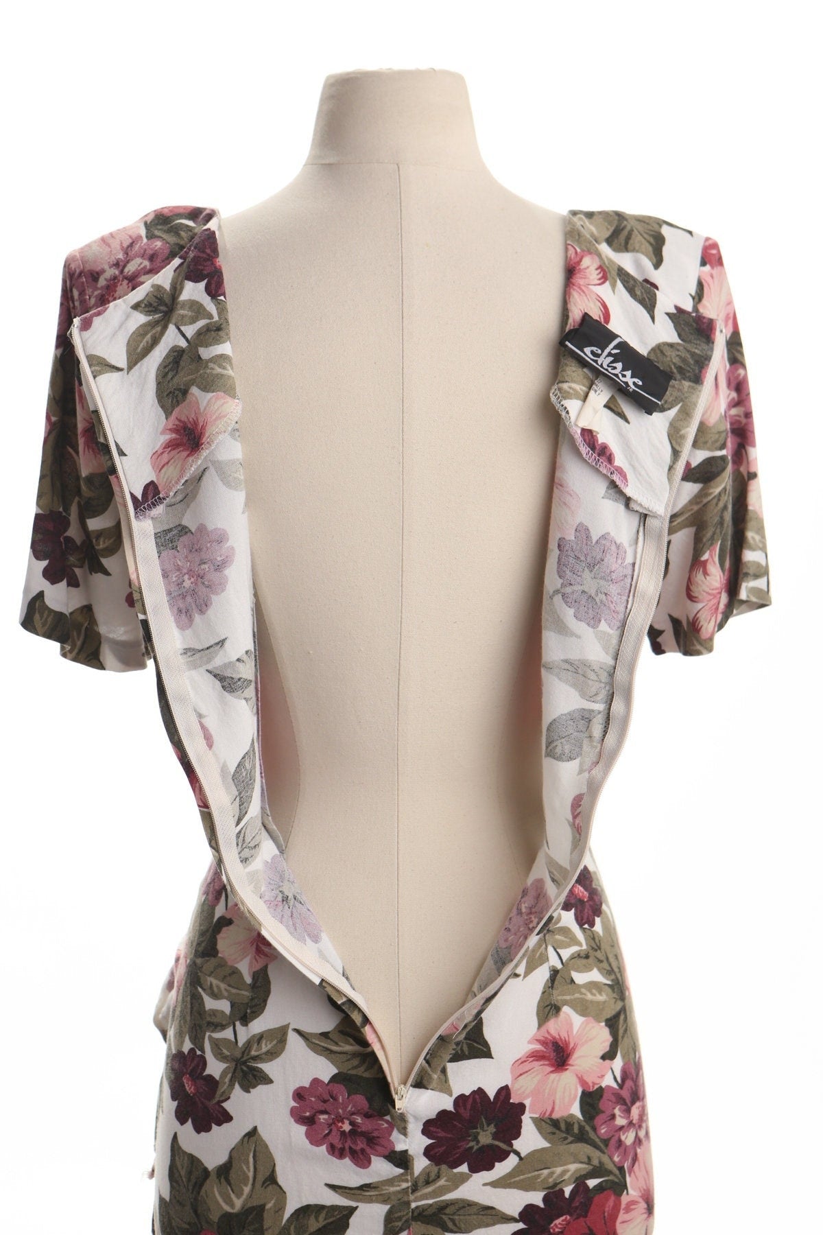 Vintage 90's white floral short maxi dress elisse label summer flower