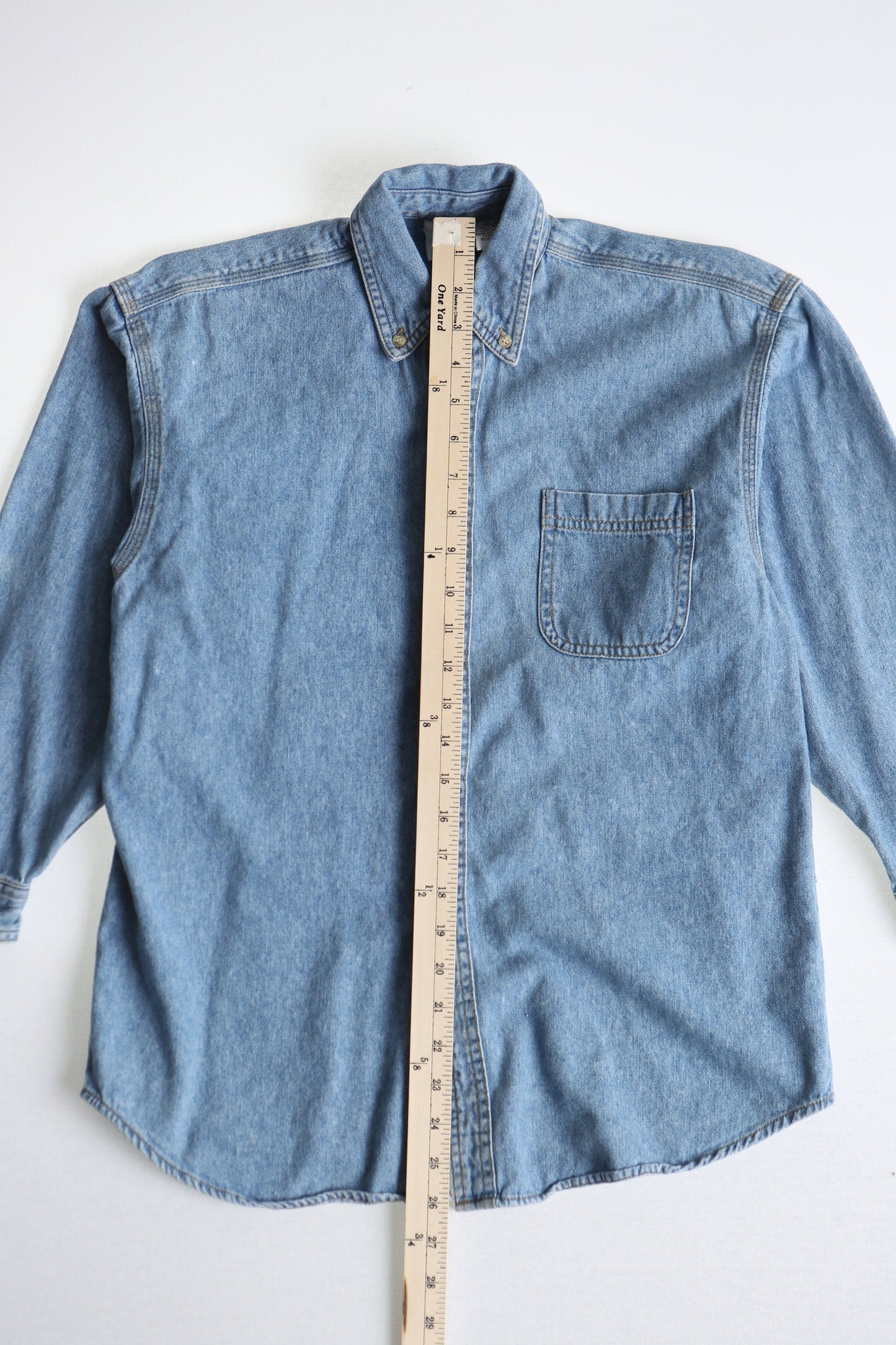 Men denim shirt vintage walt disney store mickey mouse button up embroidered pluto goofy donald duck