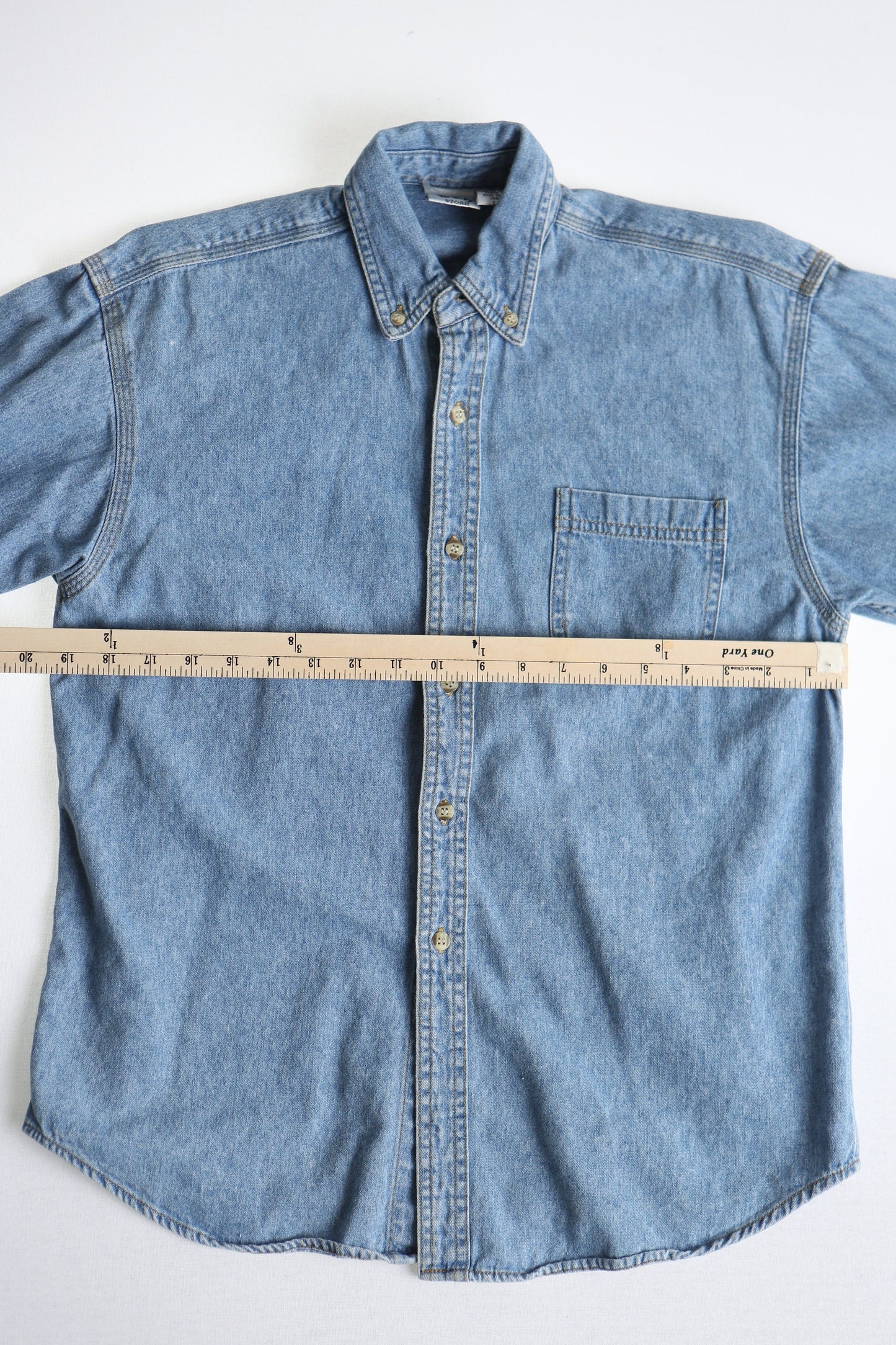 Men denim shirt vintage walt disney store mickey mouse button up embroidered pluto goofy donald duck