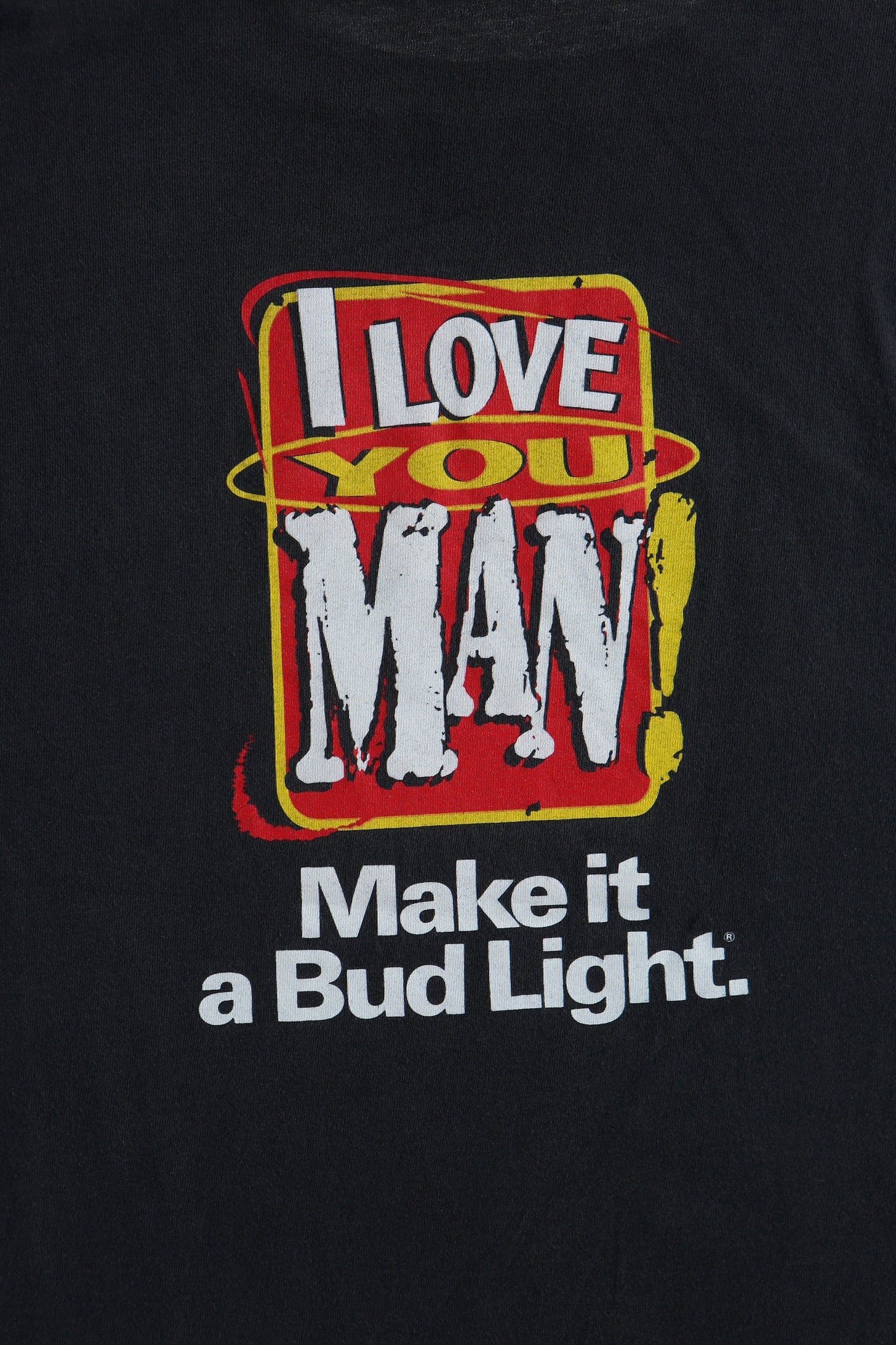 Bud light beer vintage t-shirt graphic fishing sunset i love you man
