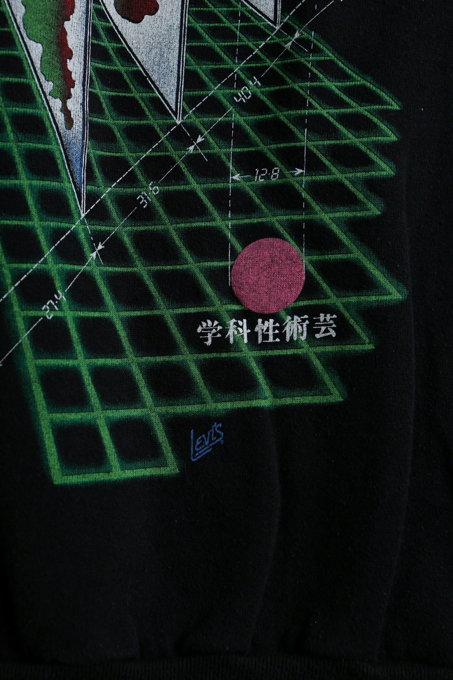 Japan flag levi's vintage graphic sweatshirt short sleeve geographic black 80's 90's