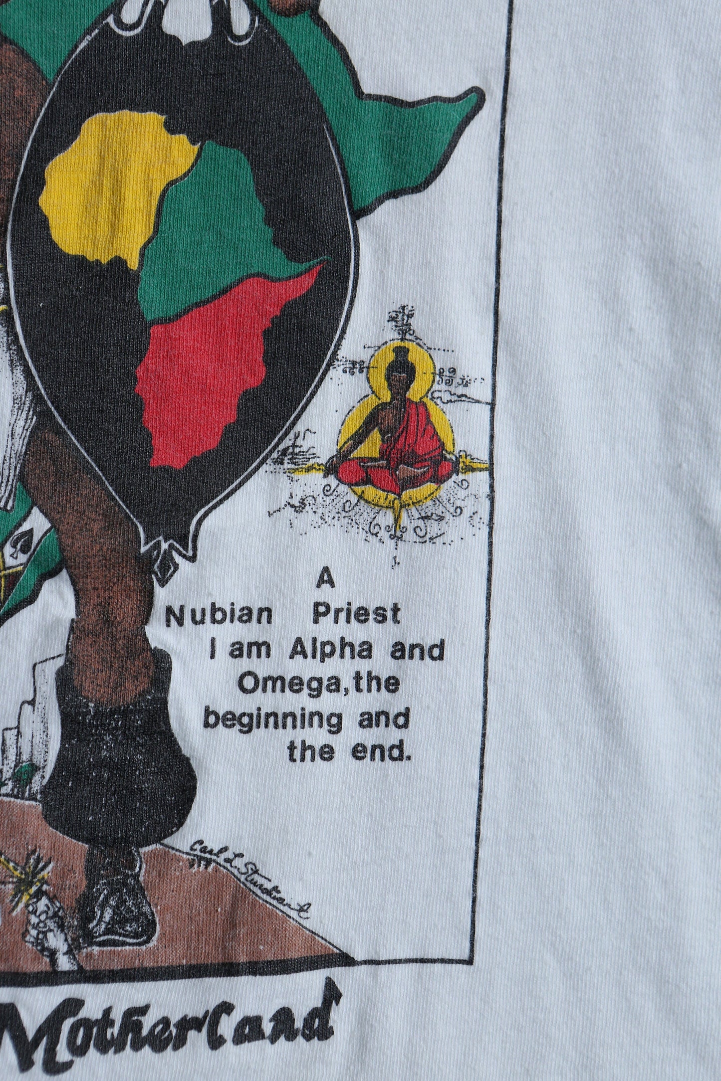Blm black warrios africa continent nubia priest vintage white graphic t-shirt