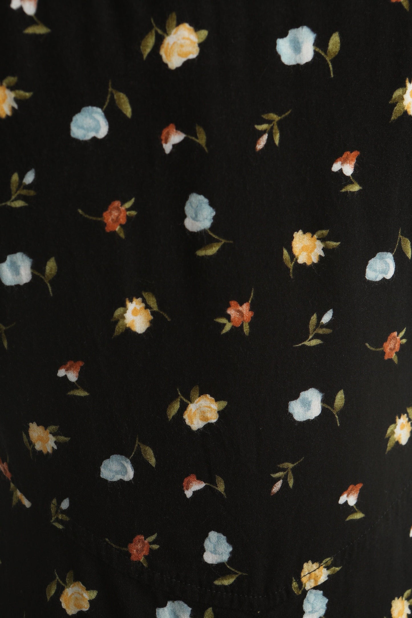 Vintage 90's summer dress floral flower black print maxi long casual