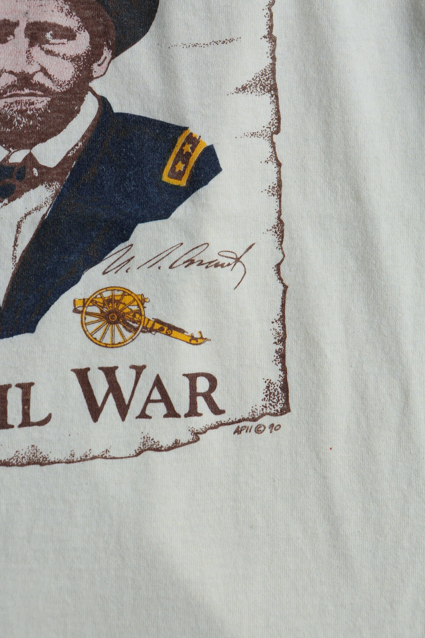 Civil war generals vintage graphic t-shirt beige usa
