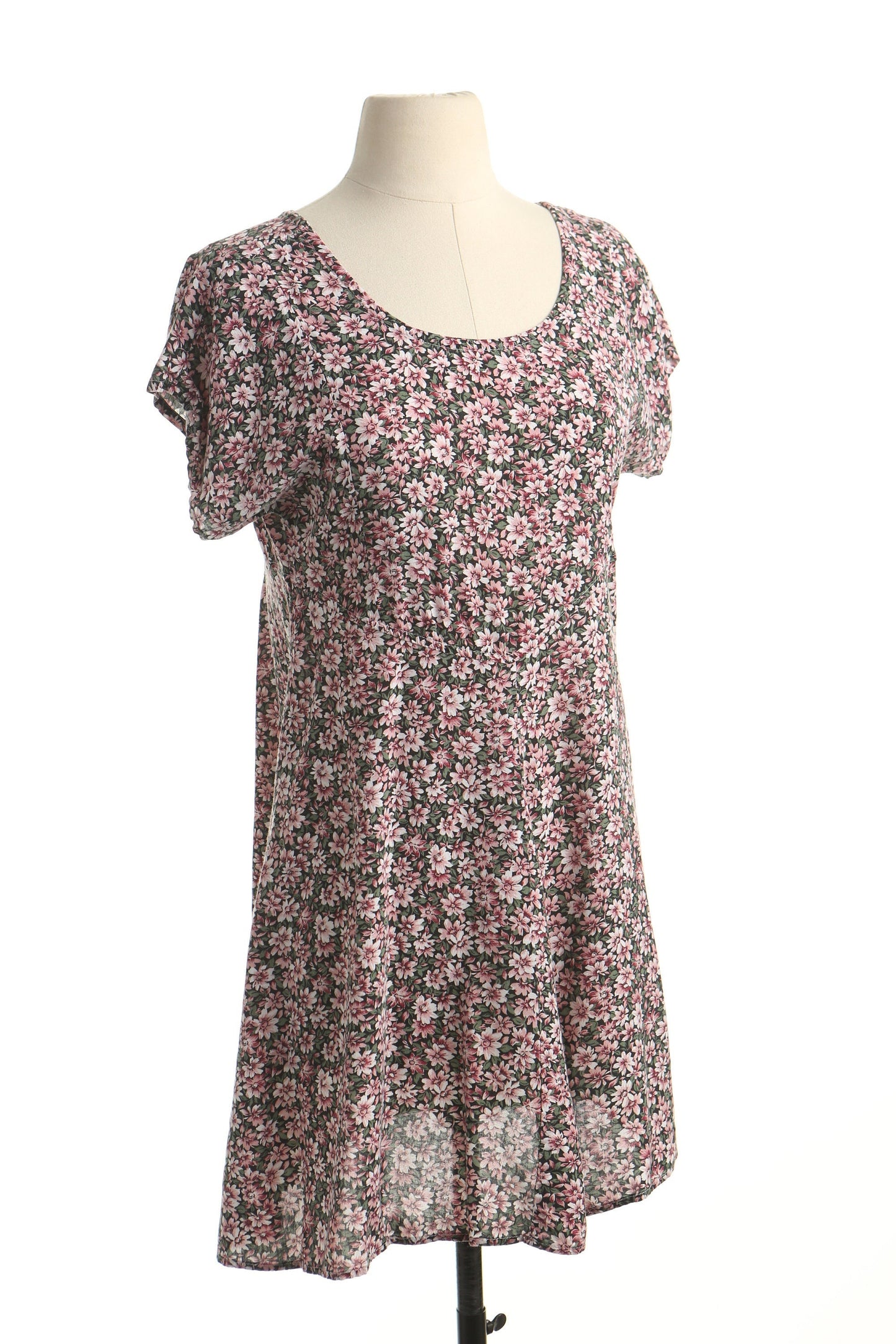 Vintage floral print summer maxi dress 90's y2k short sleeve beautiful sheer