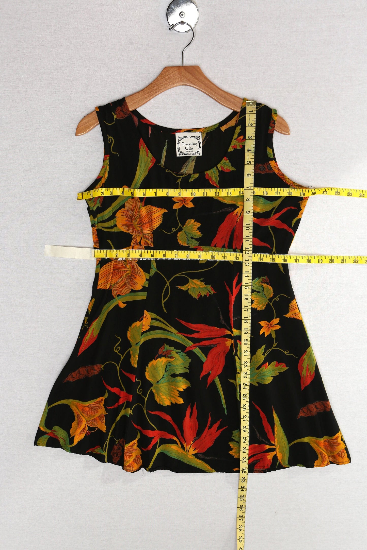 90's hawaiian summer dress women plant print dressing clio casual black green yellow