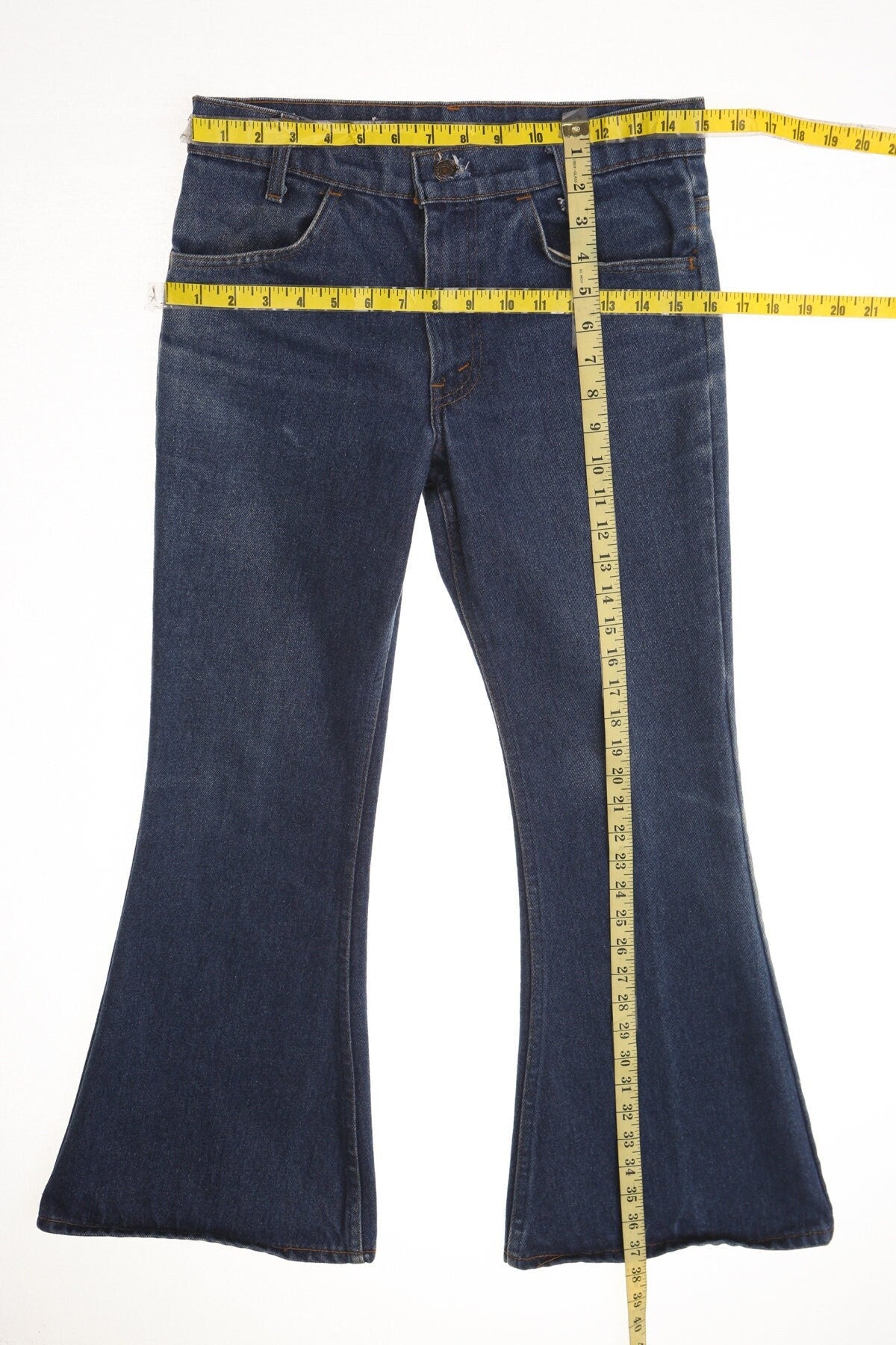 Vintage 517 levi's denim pants jeans orange tab bell bottom hippie 70's blue medium wash