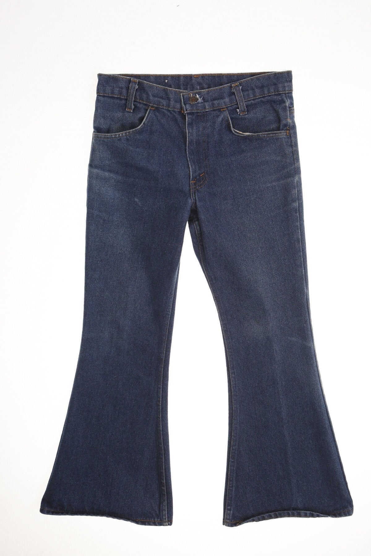 Vintage 517 levi's denim pants jeans orange tab bell bottom hippie 70's blue medium wash