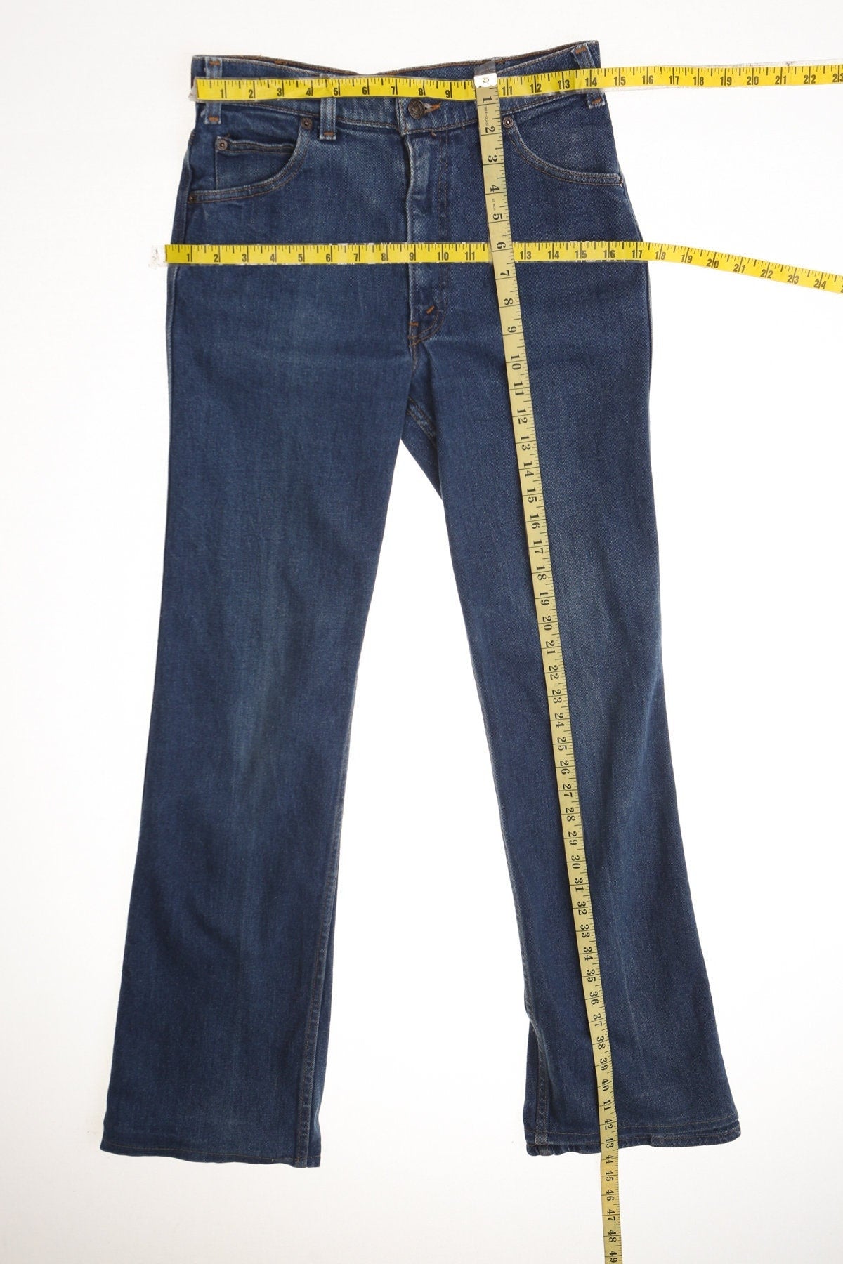 Vintage levi's bell bottom denim pants 70's dark wash jeans women blue tab men hippie