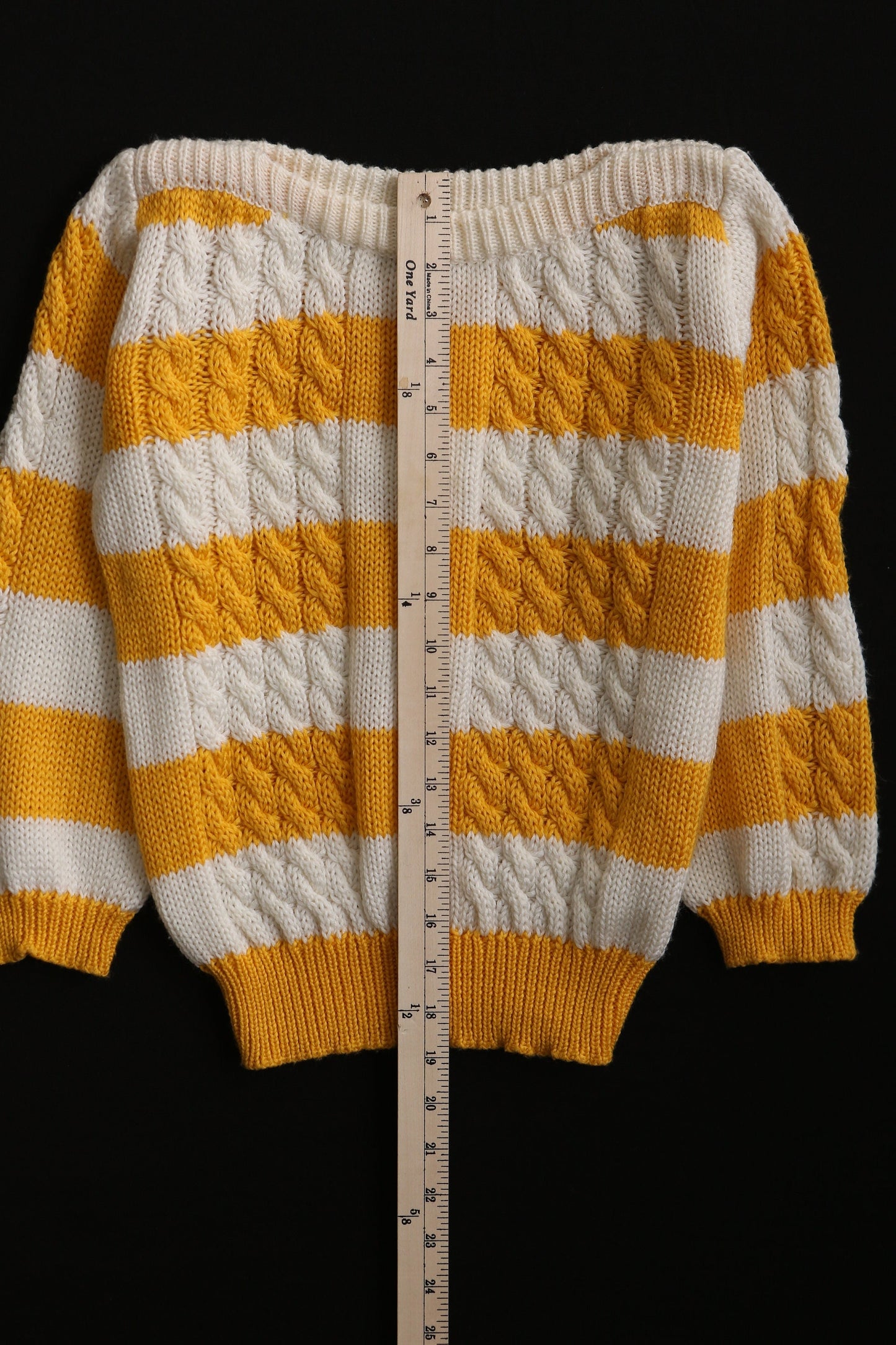 Vintage 80's striped yellow white women 90's