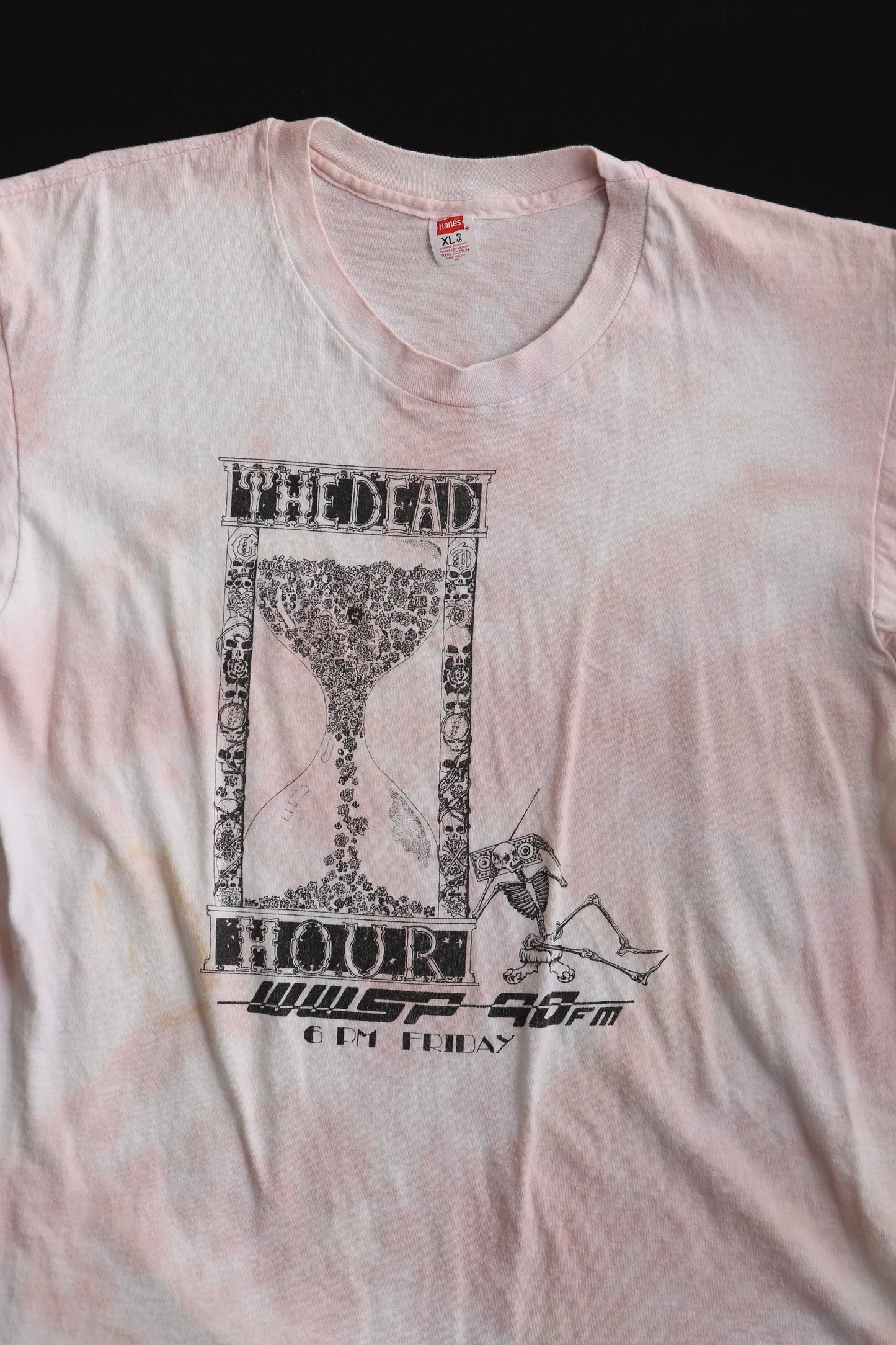 Vintage tie dye t-shirt the dead hour wwsp 90fm 6pm friday hanes label