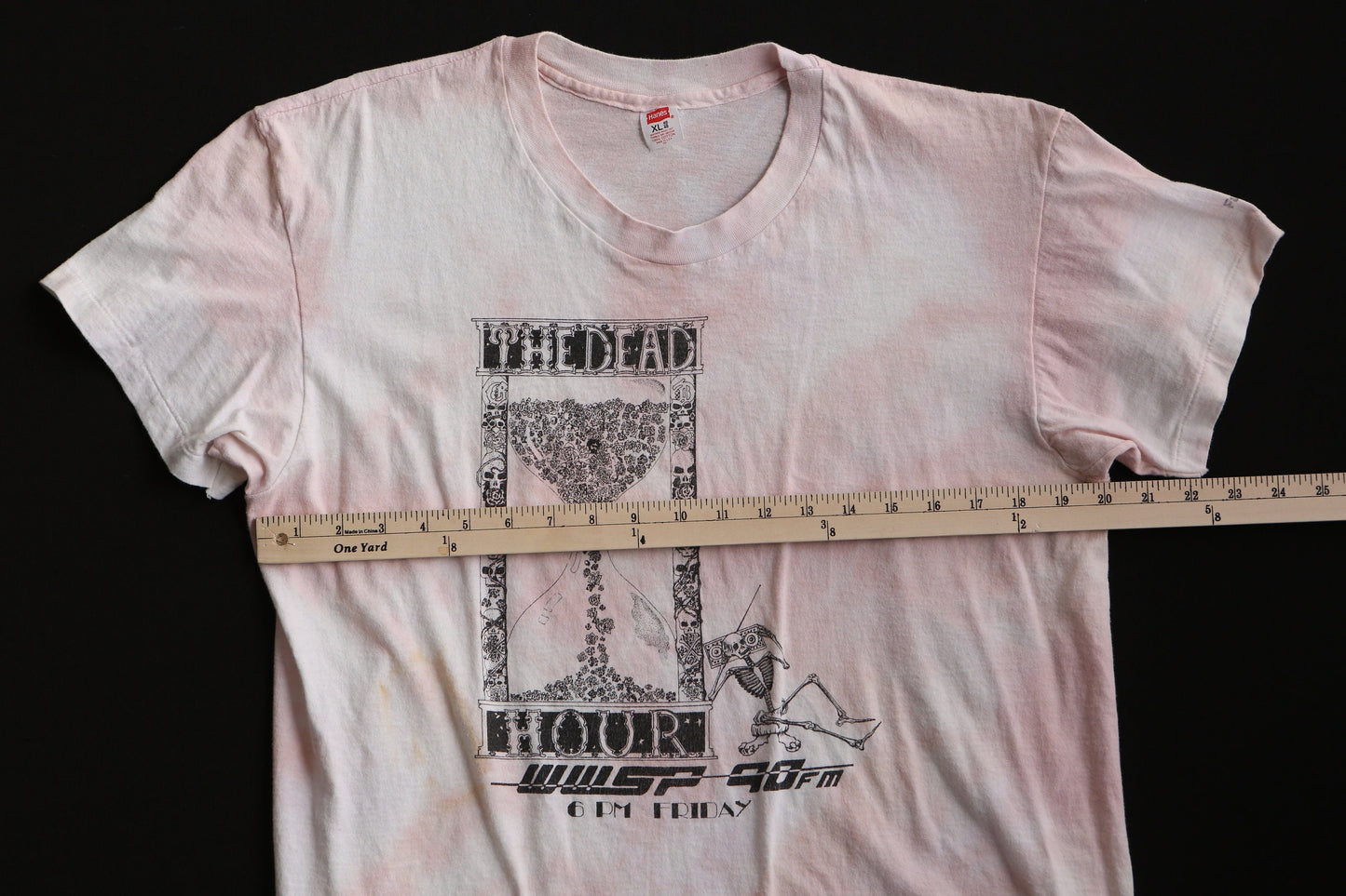 Vintage tie dye t-shirt the dead hour wwsp 90fm 6pm friday hanes label
