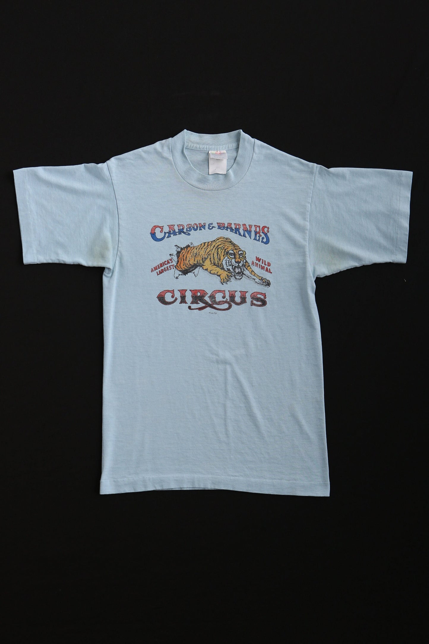 Vintage blue t-shirt 70's carson and barnes circus men 80's 90's graphic