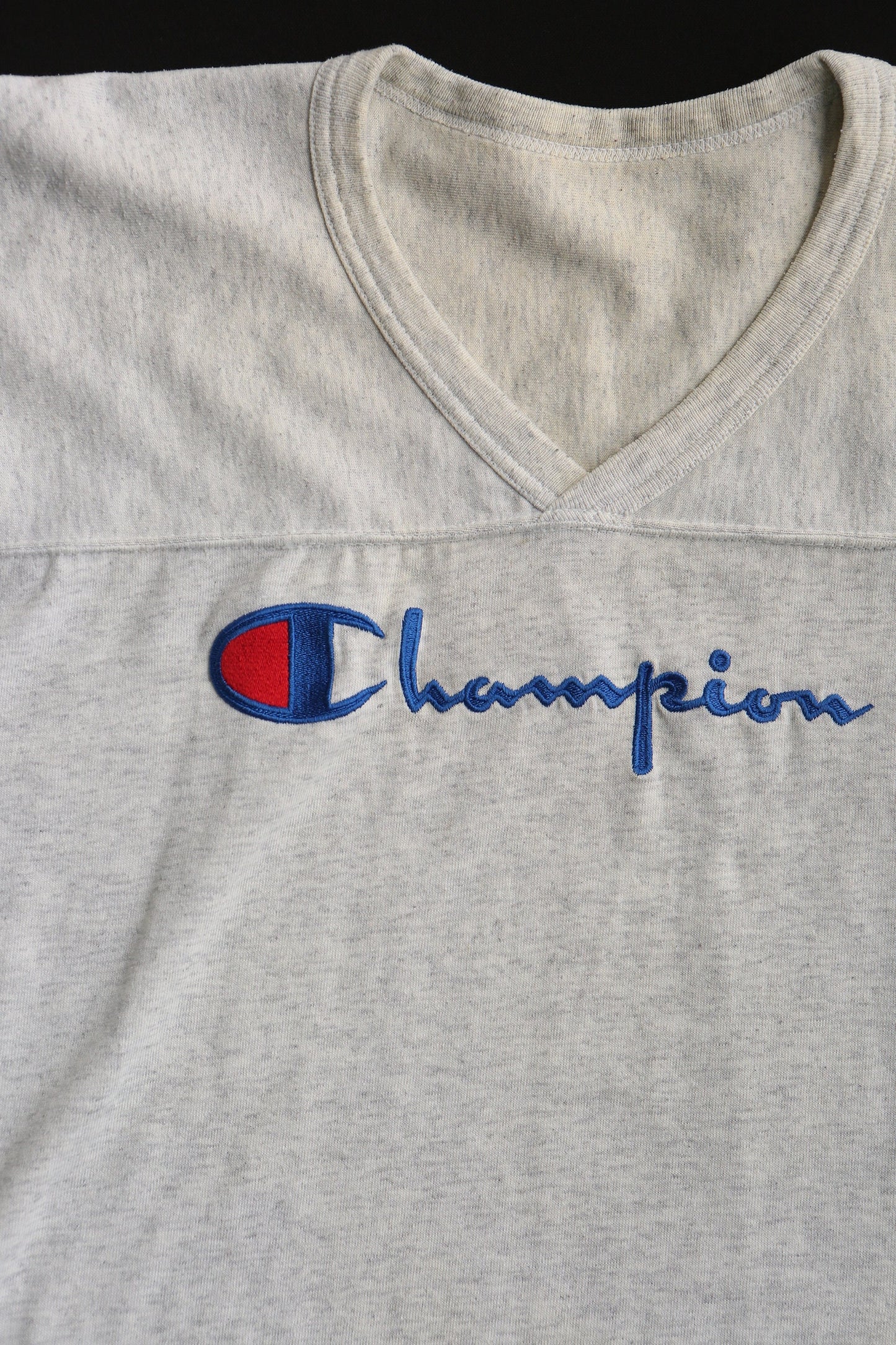 Vintage champion shirt t-shirt jersey gray embroidered logo size xl made in usa