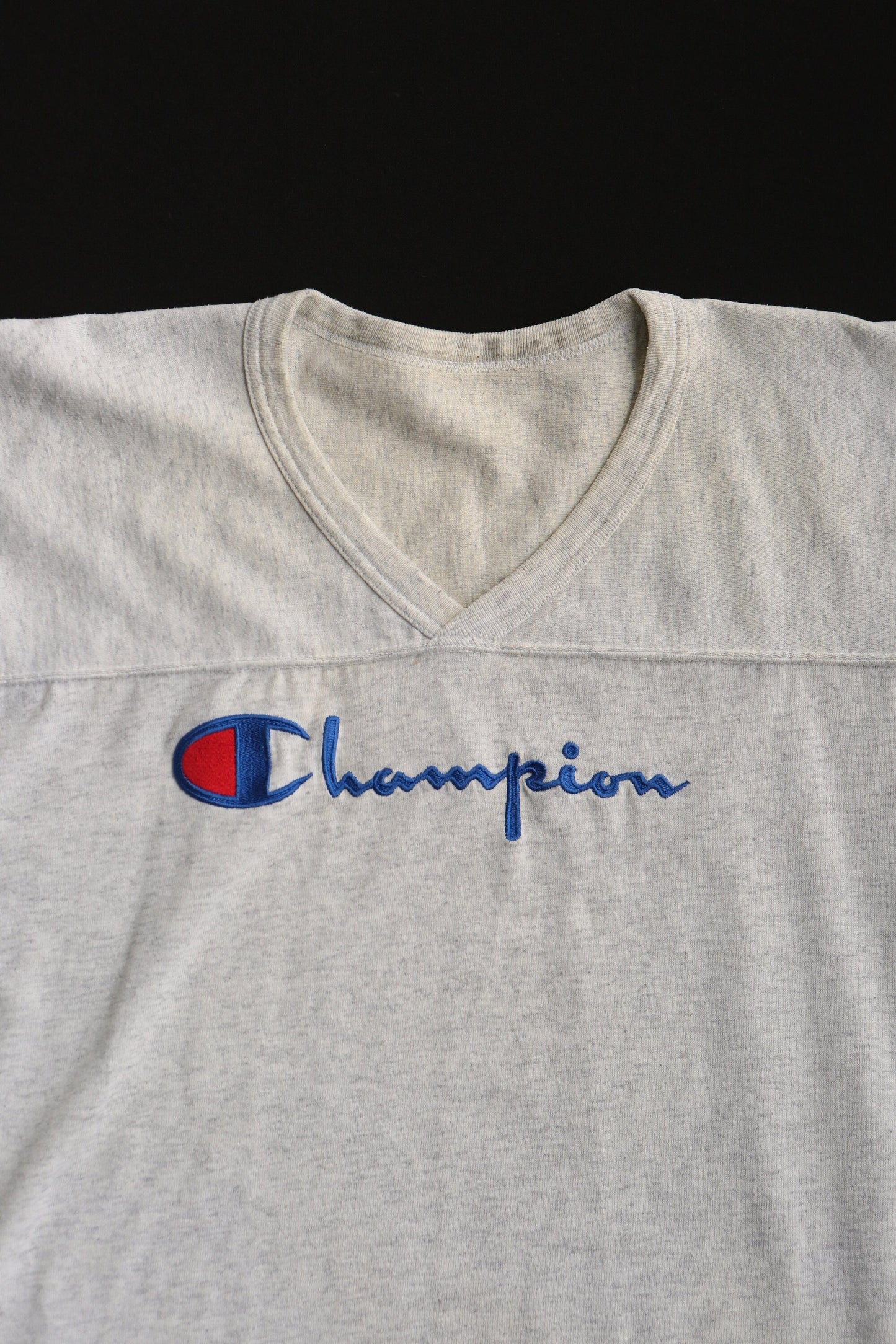 Vintage champion shirt t-shirt jersey gray embroidered logo size xl made in usa
