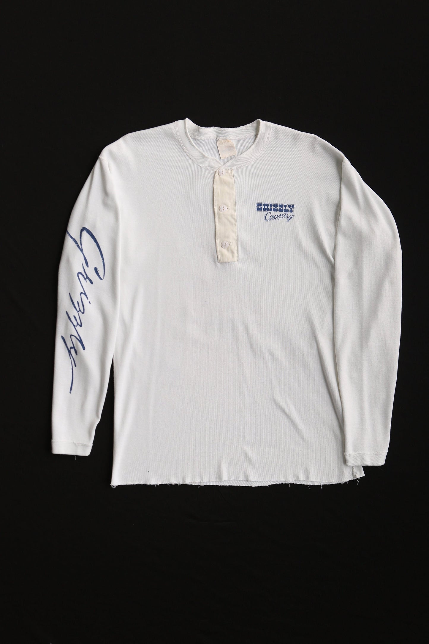 Vintage men thermal shirt 70's 80's grizzly county bear print