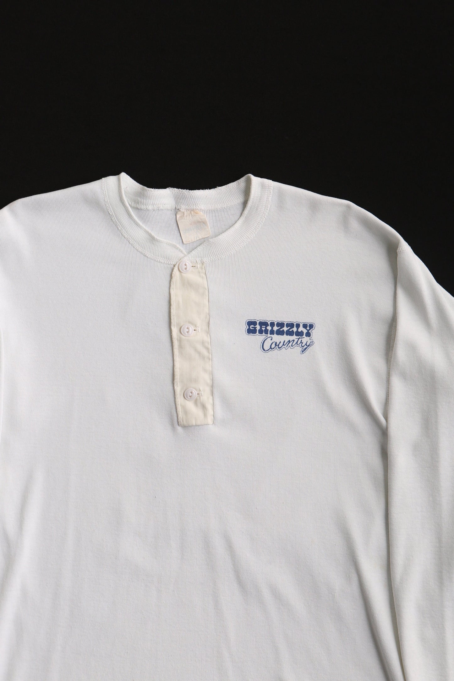 Vintage men thermal shirt 70's 80's grizzly county bear print