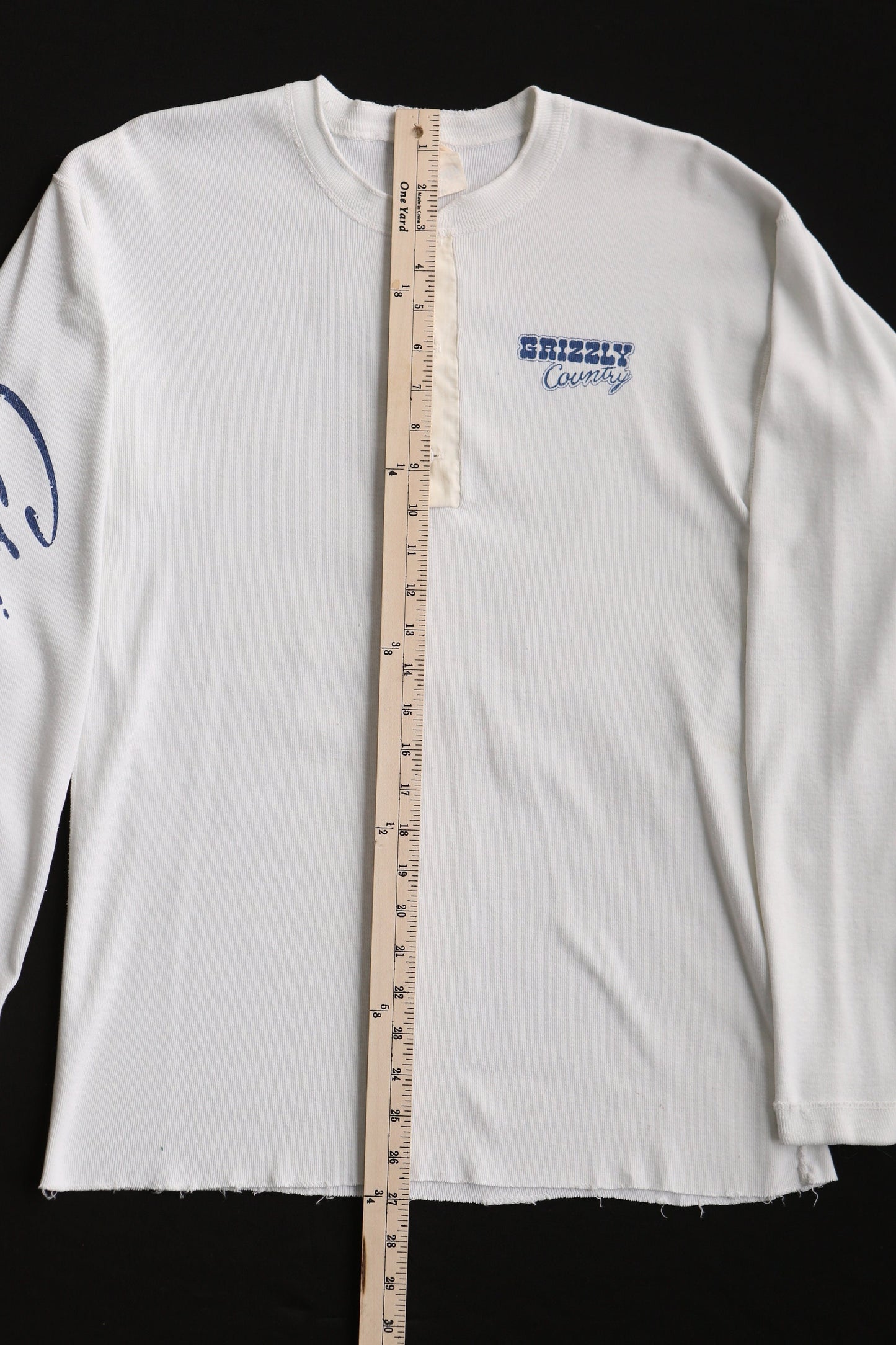 Vintage men thermal shirt 70's 80's grizzly county bear print