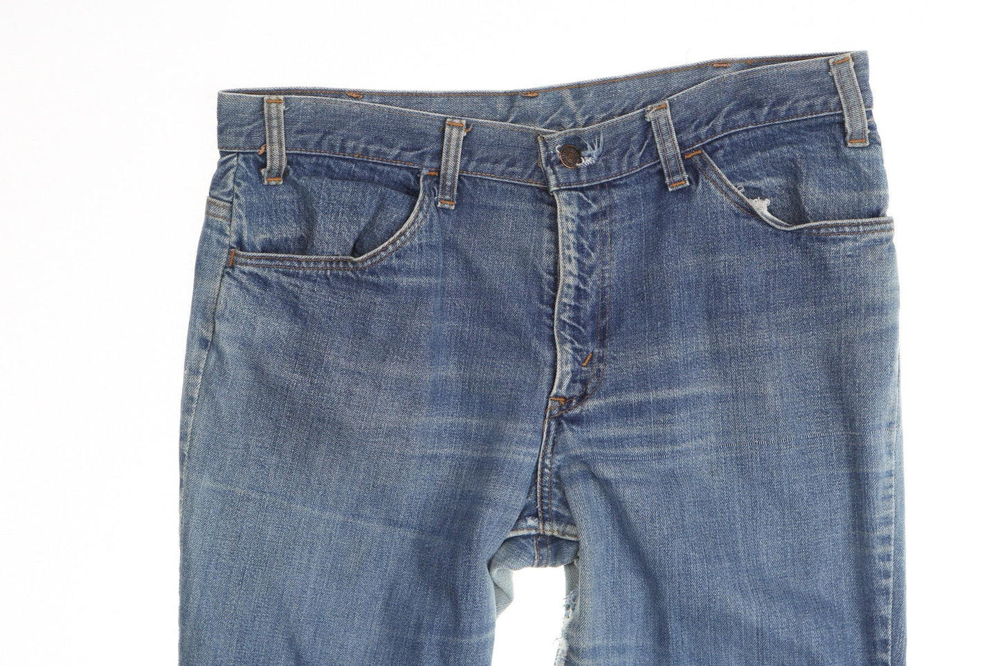 Vintage 517 levi's denim pants jeans bell bottom distressed hippie blue light wash