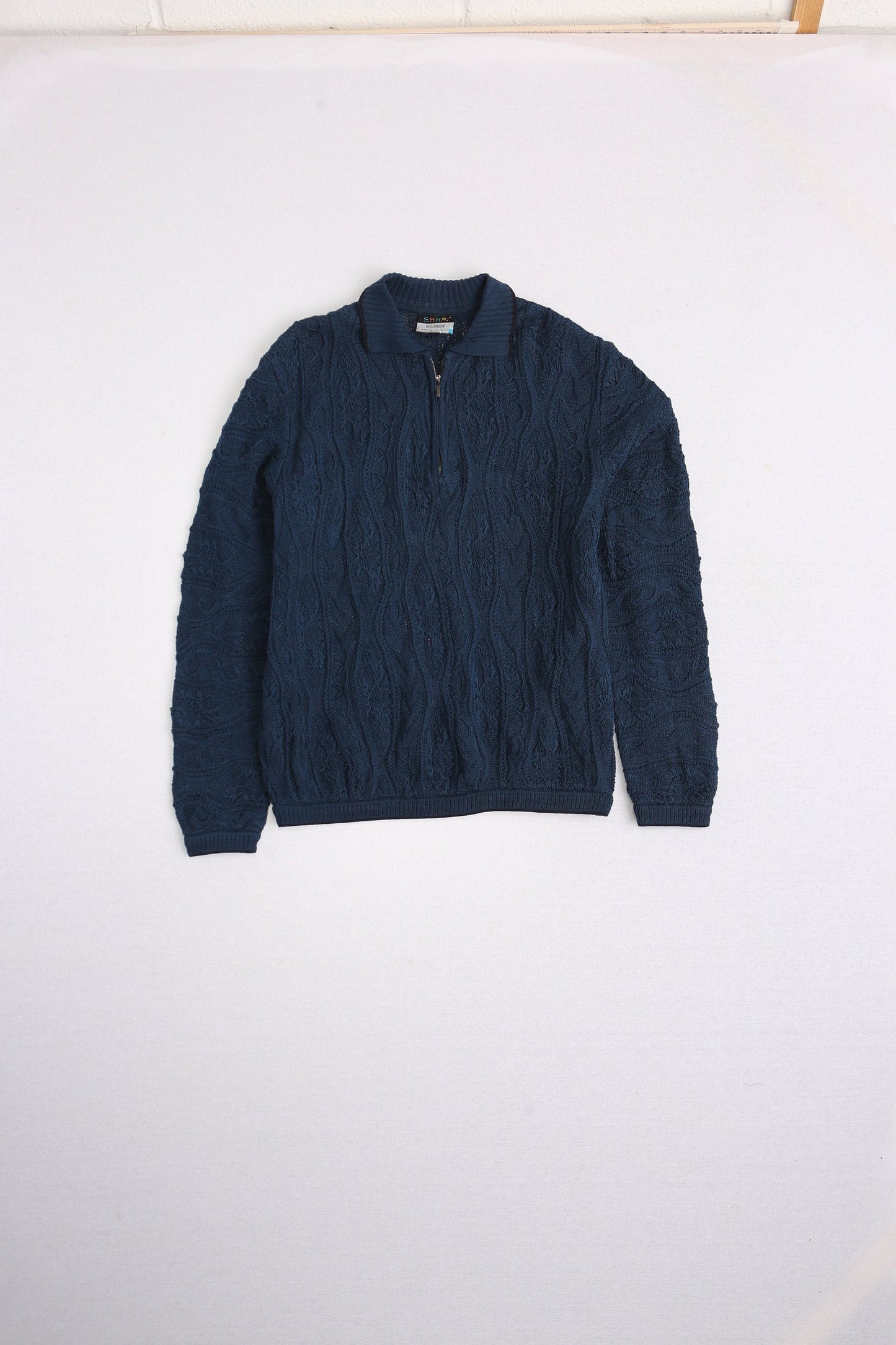 Coogi sweater blue pullover zipper men y2k