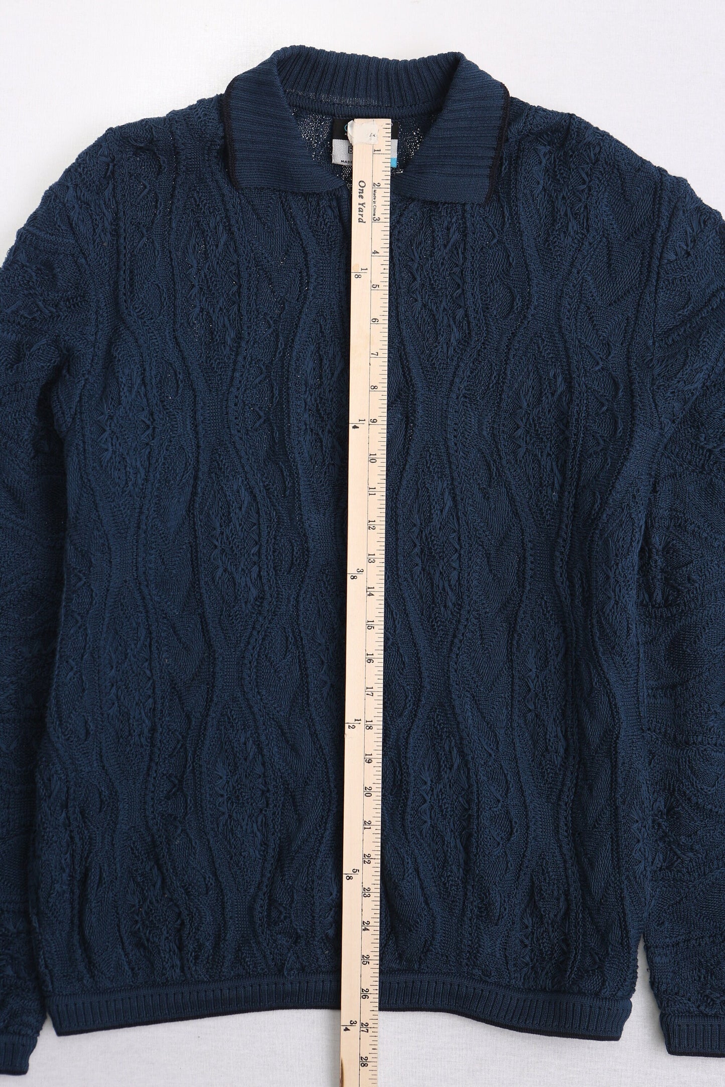 Coogi sweater blue pullover zipper men y2k